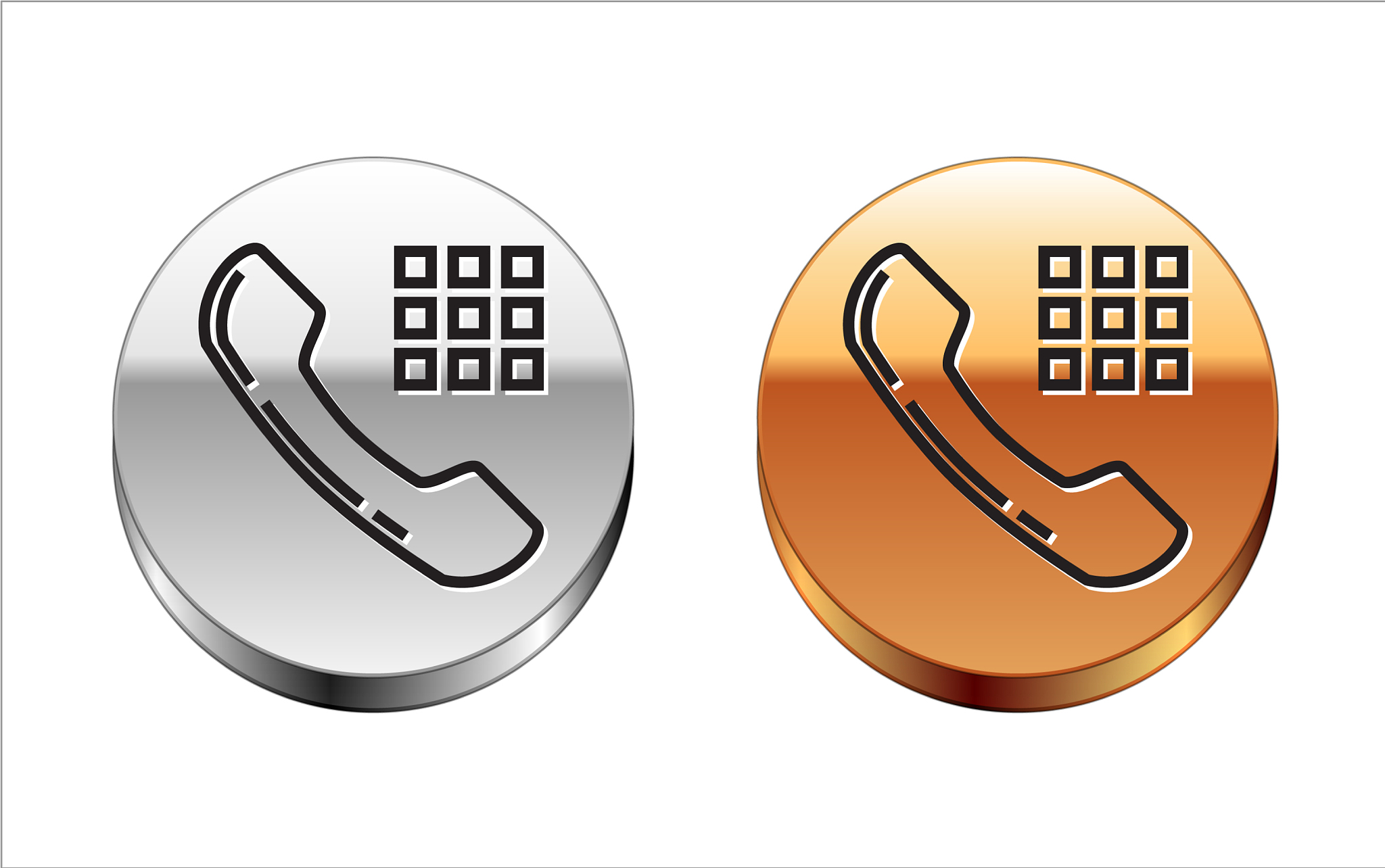 black line telephone handset icon isolated on