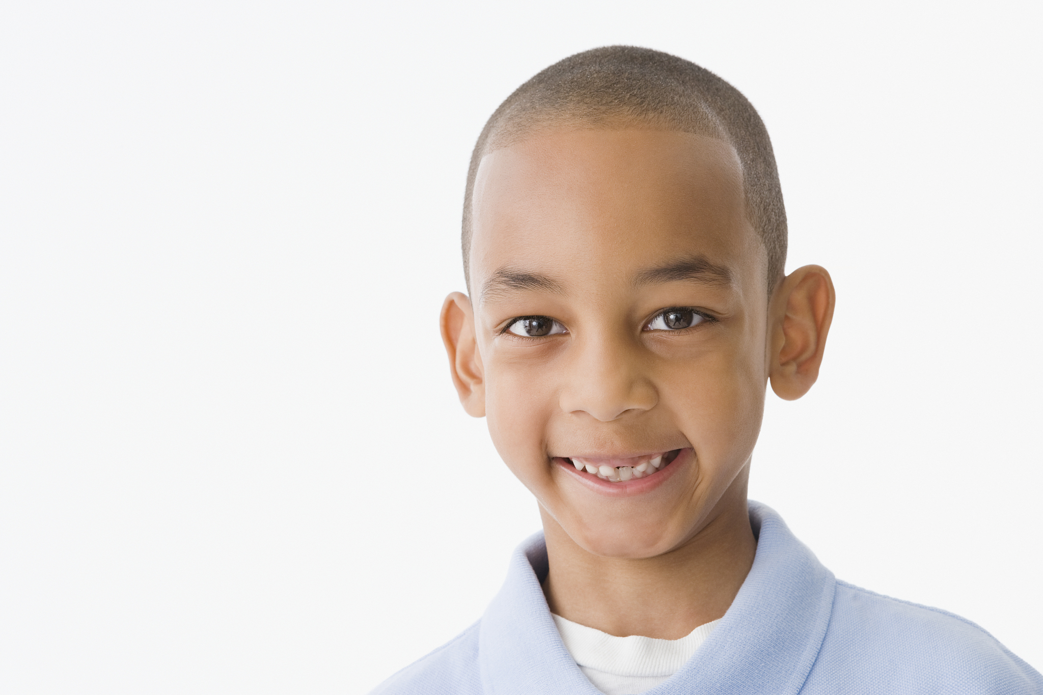 close up of african boy smiling