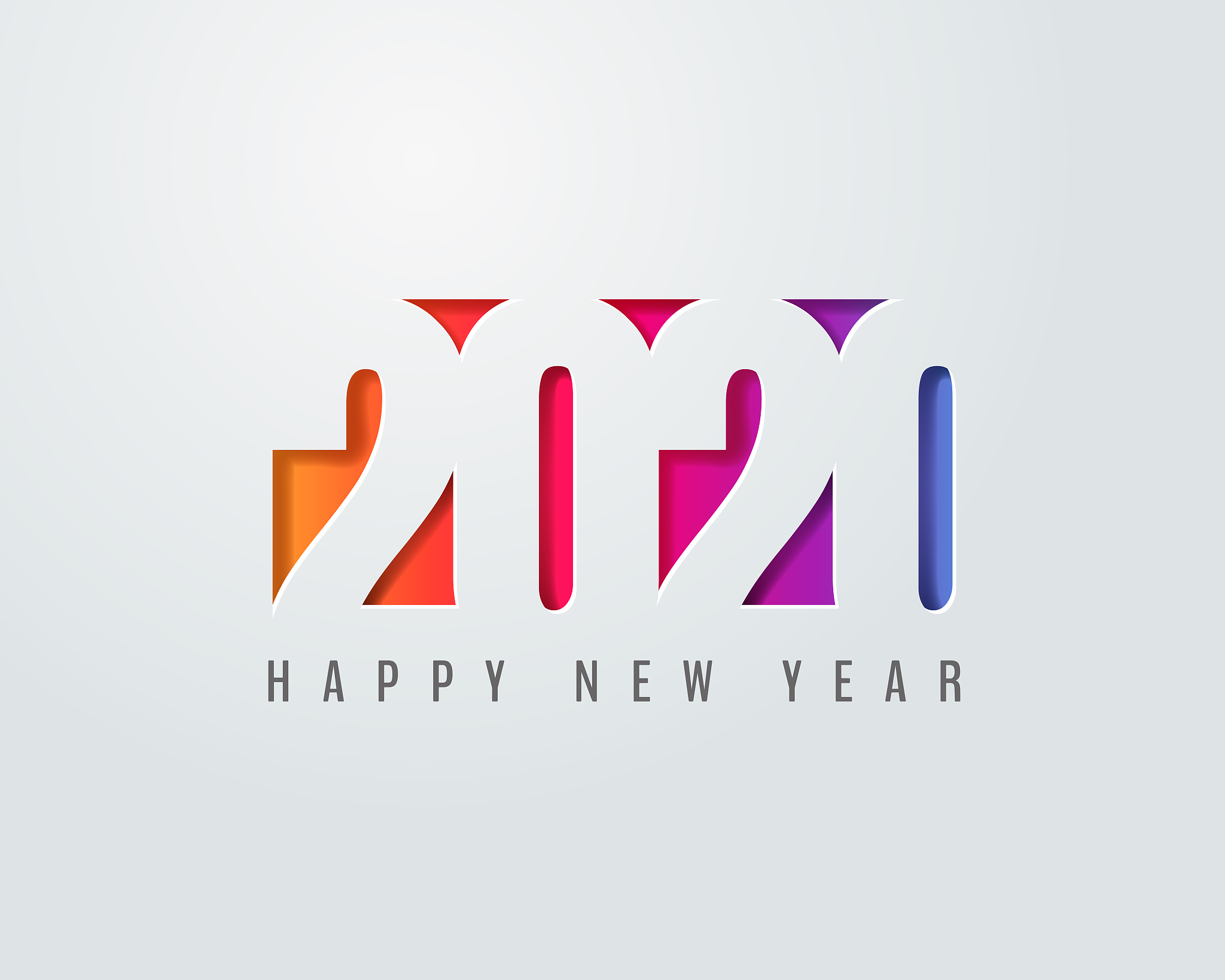 paper art of 2020 happy new year