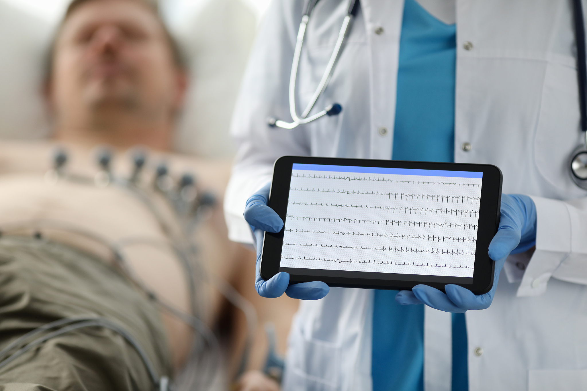 examination and diagnosis heart, cardiogram.