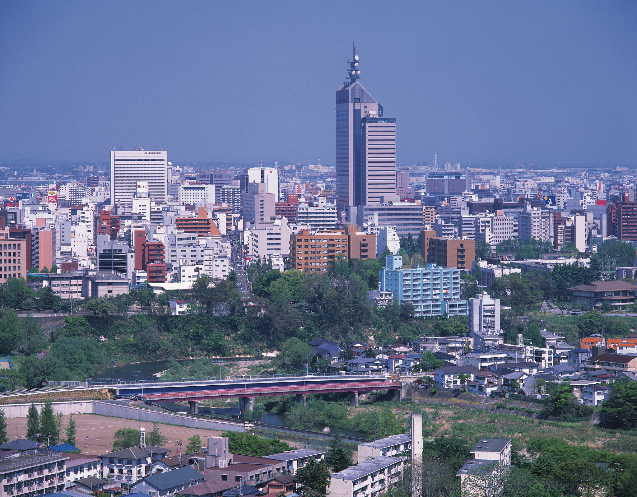 sendai cityscape, miyagi prefecture, honshu, japan