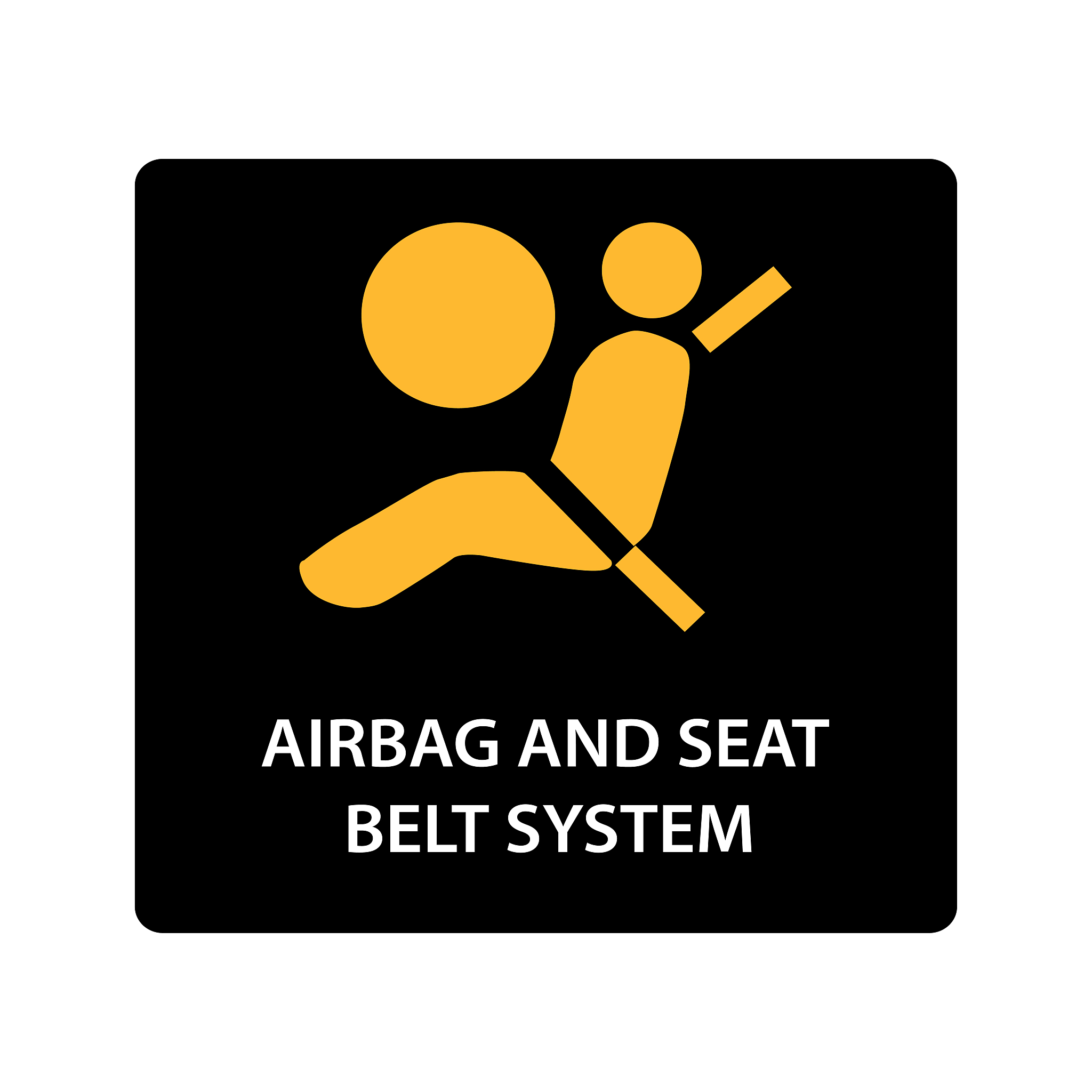 warning dashboard car icon, airbag and seat belt system