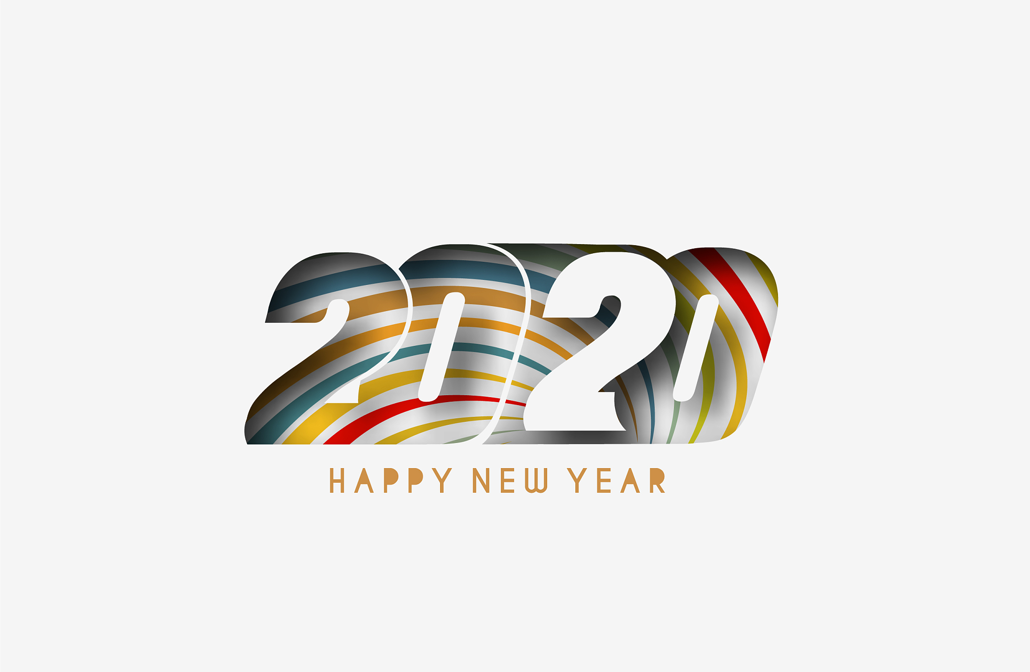 happy new year 2020 text typography design
