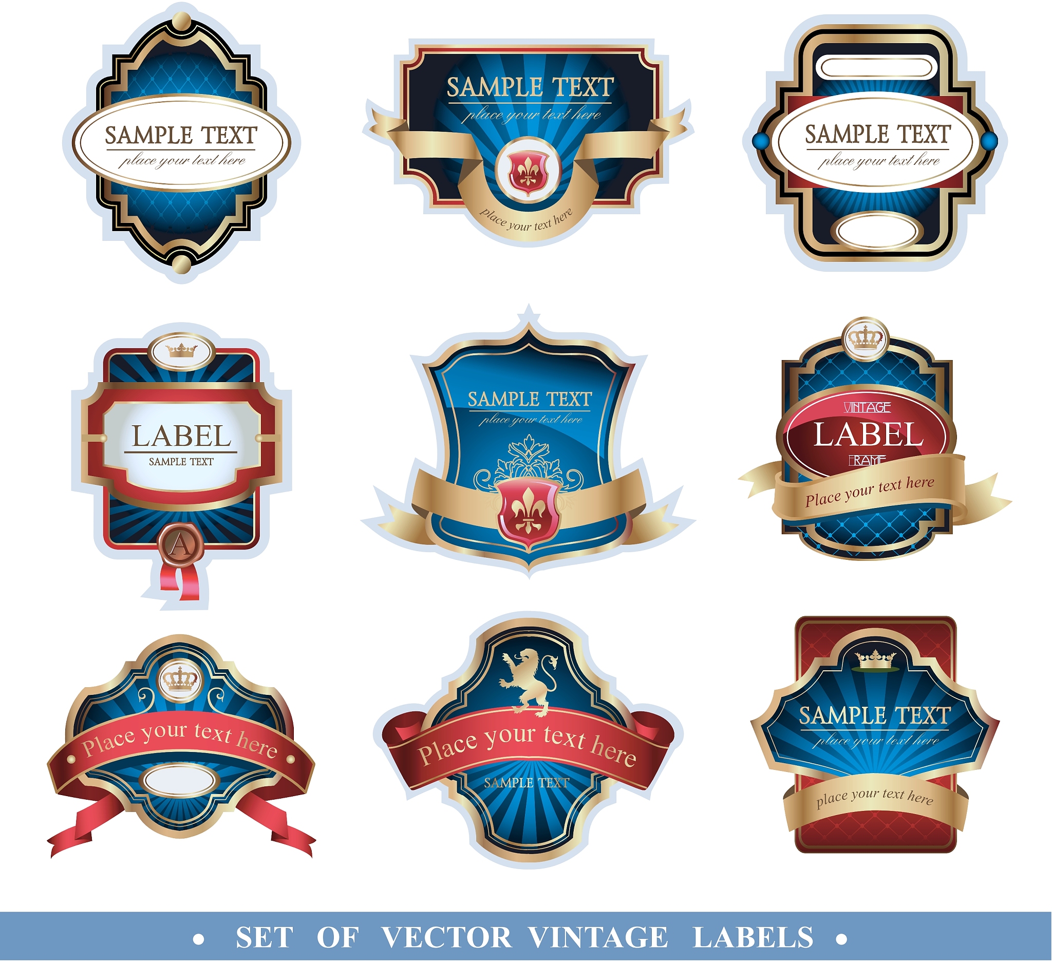 vector frames and labels set