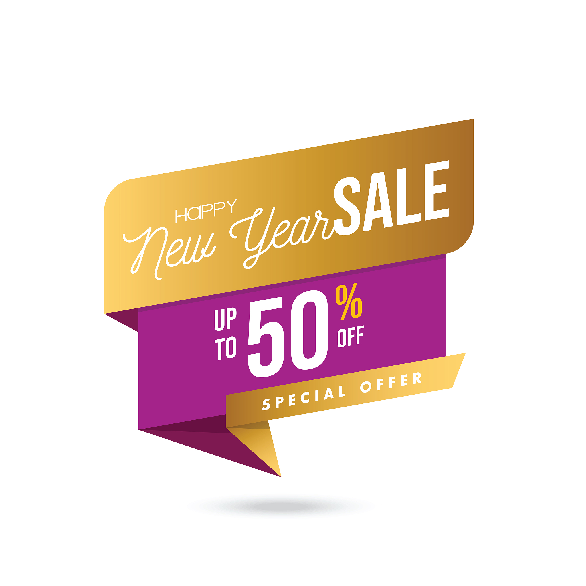 happy new year sale banner. seasonal sale template. stock illust