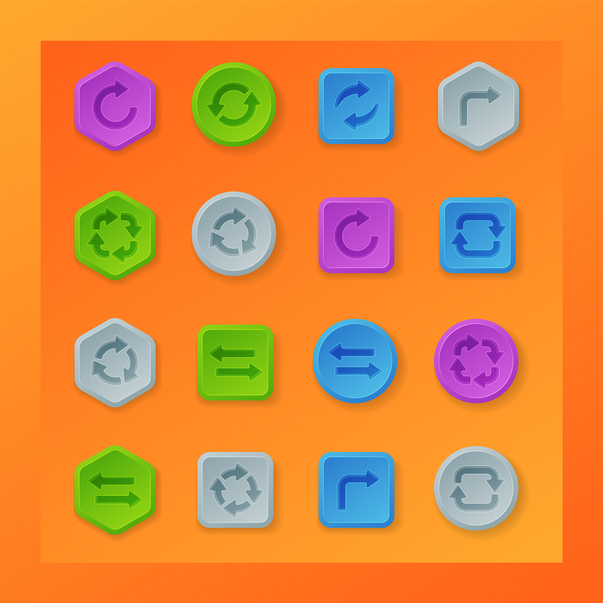 colorful website turn buttons design