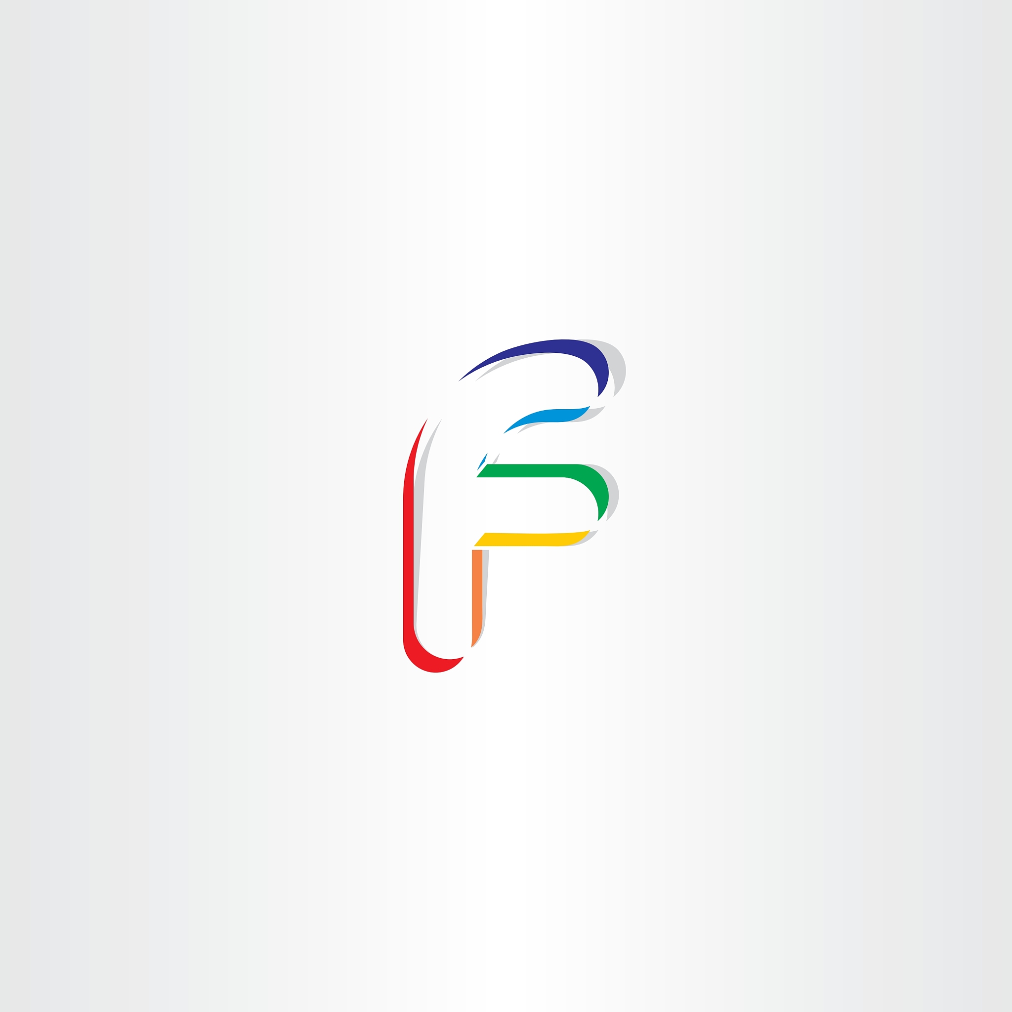 logo colorful letter f icon element