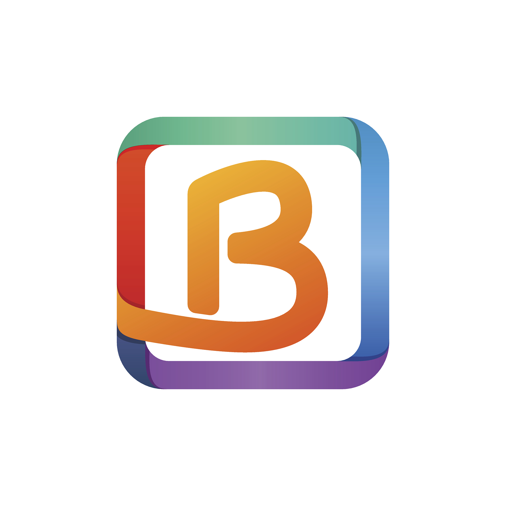b letter icon in square.