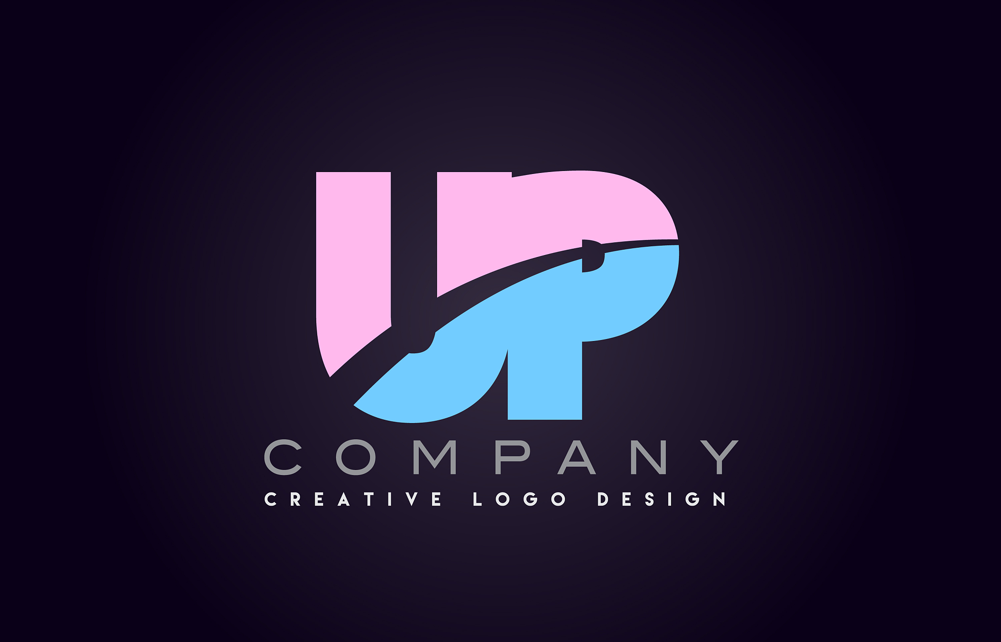 up alphabet letter join joined letter logo design