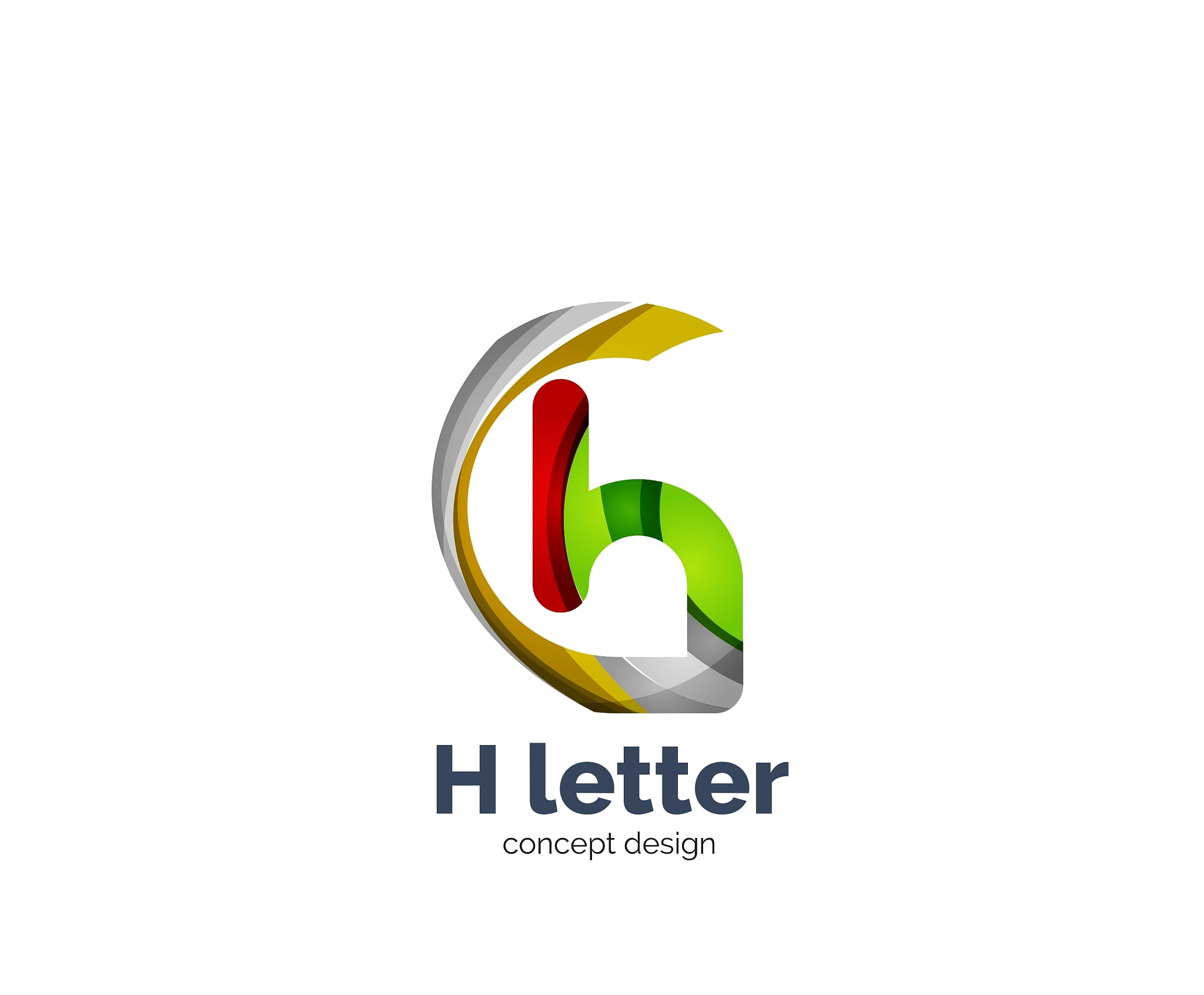abstract h geometric letter logo template