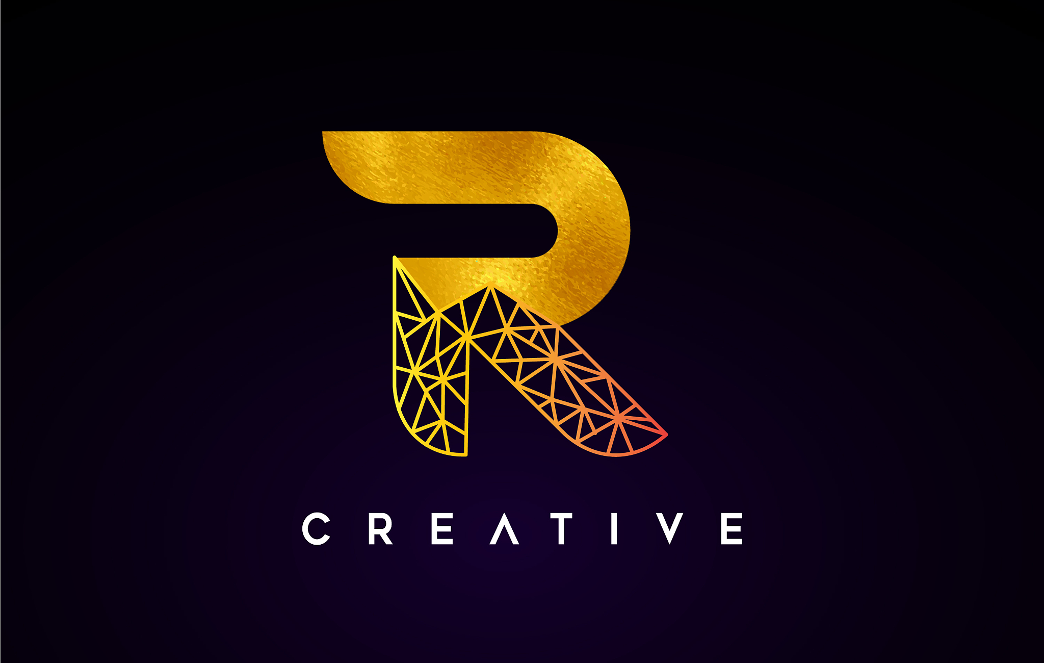 golden gold letter r beauty logo r letter design