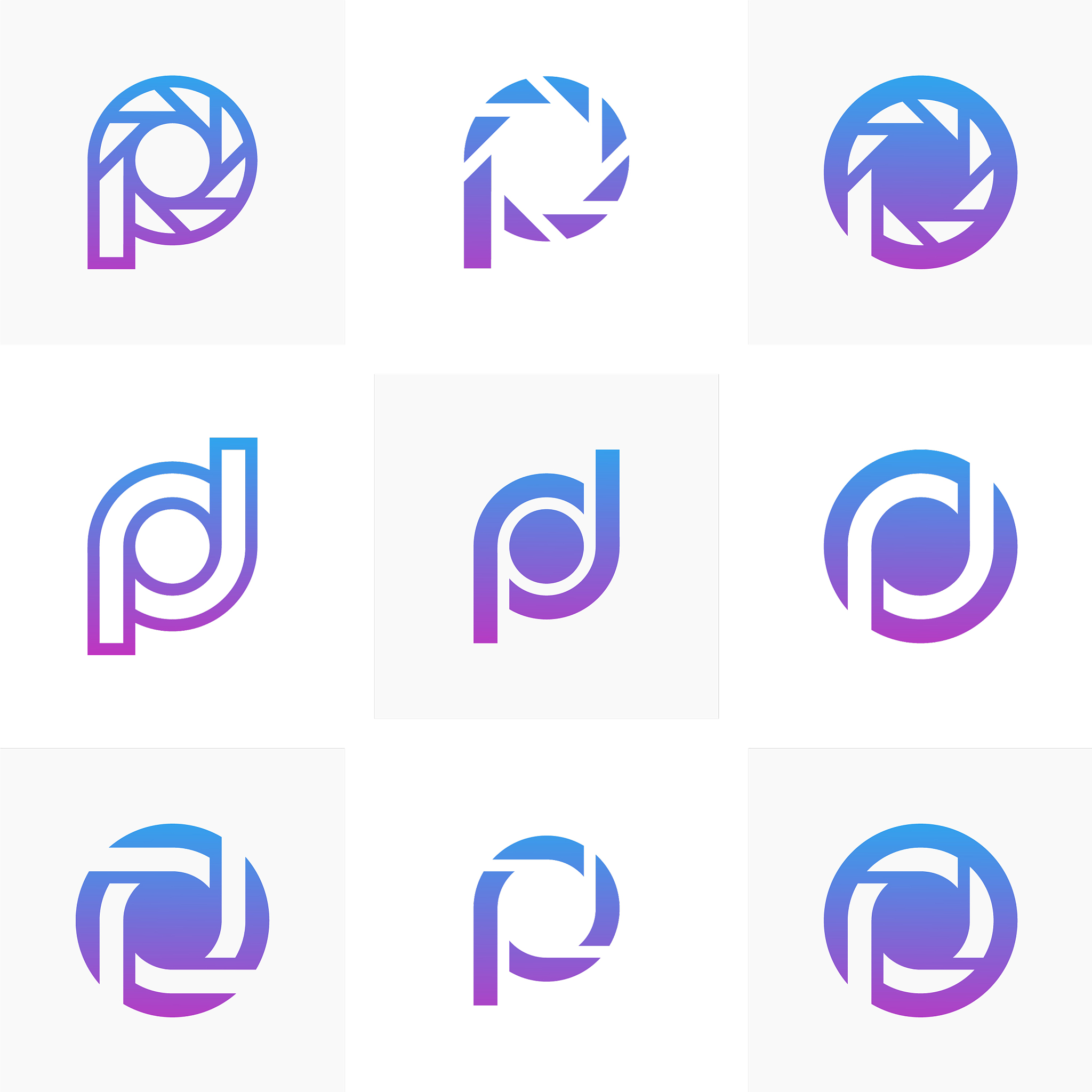 set of letter p logo icon design template