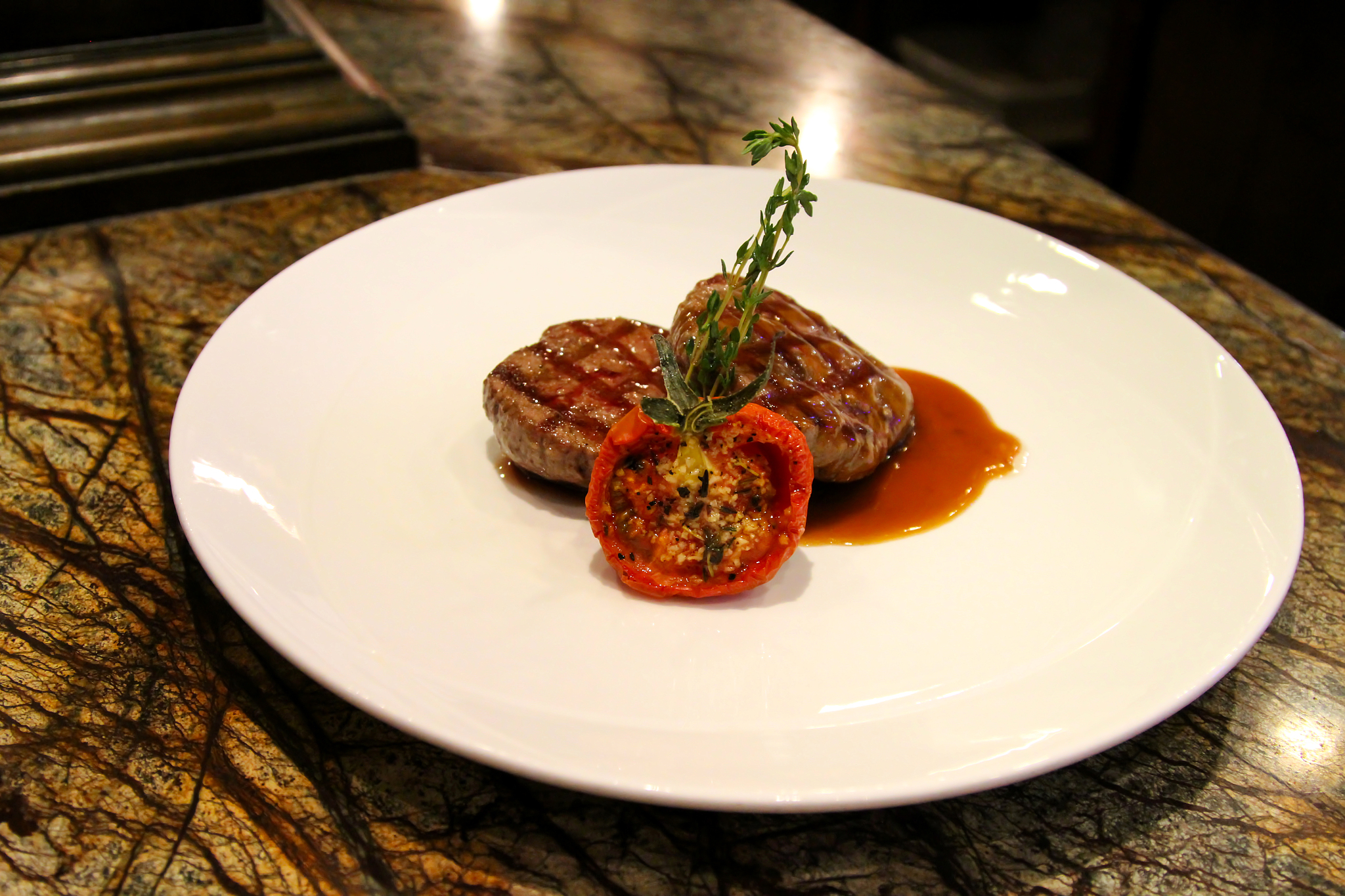 delicious steak with sauce