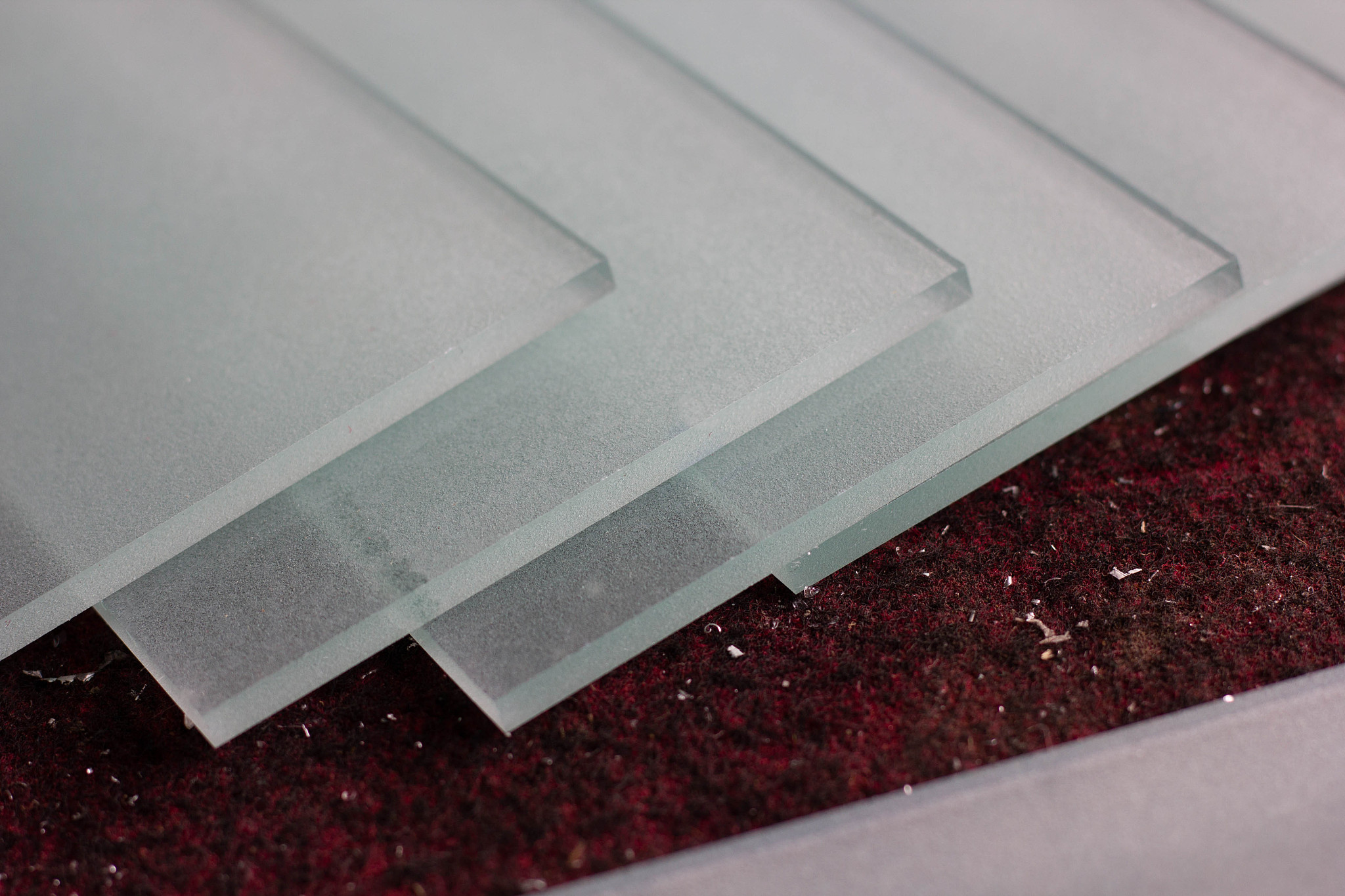 many frosted glass on the table