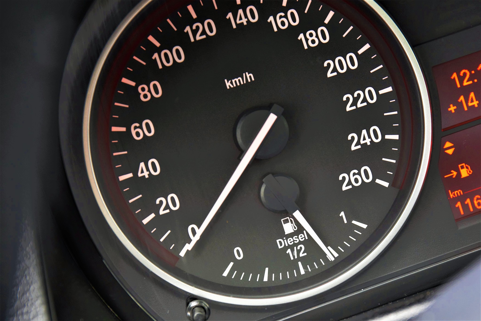 car dashboard with speedometer