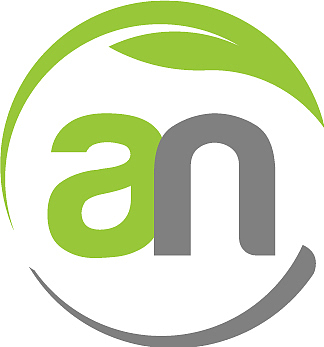 creative letter an with circle green leaf logo