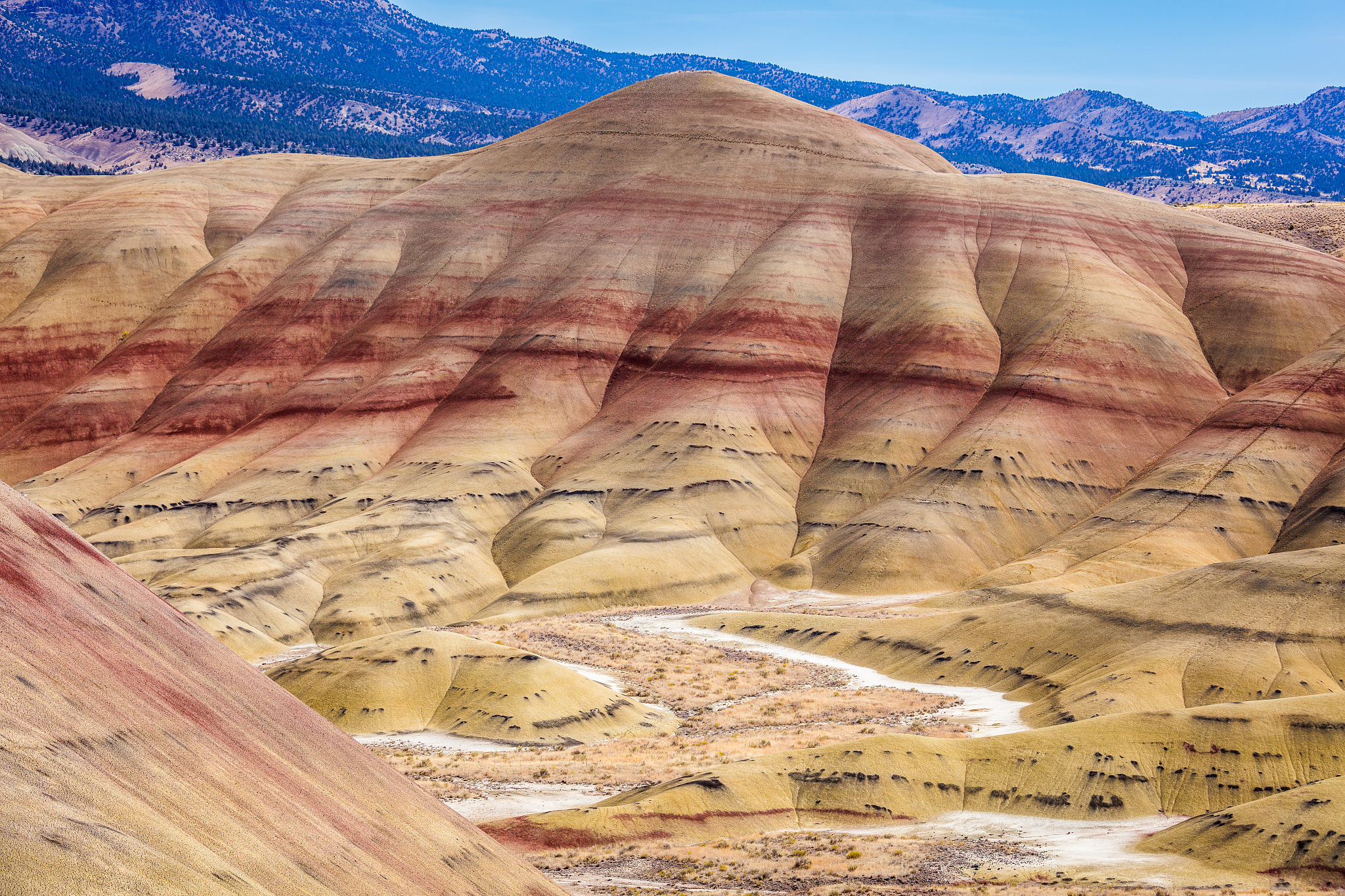 colorful hills. the unusual landscape. multi-colored layers