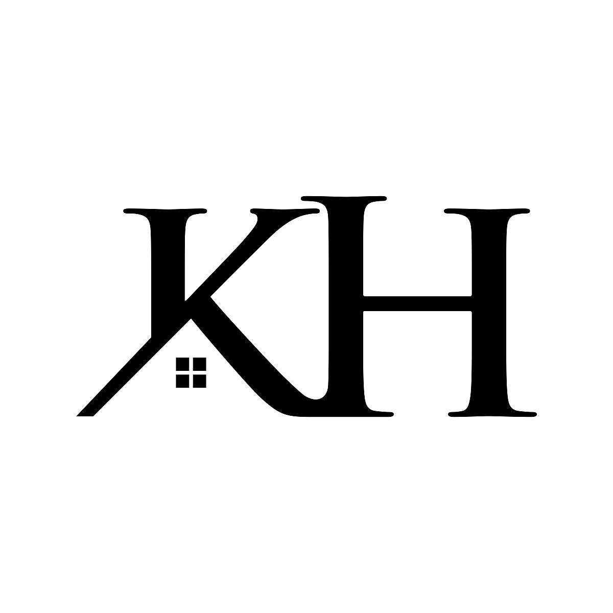 字母kh家居屋顶标志设计