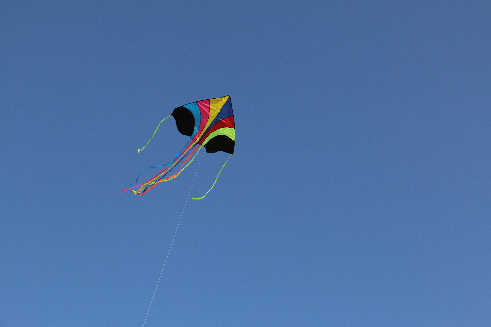 colourful kite flying in the blue sky
