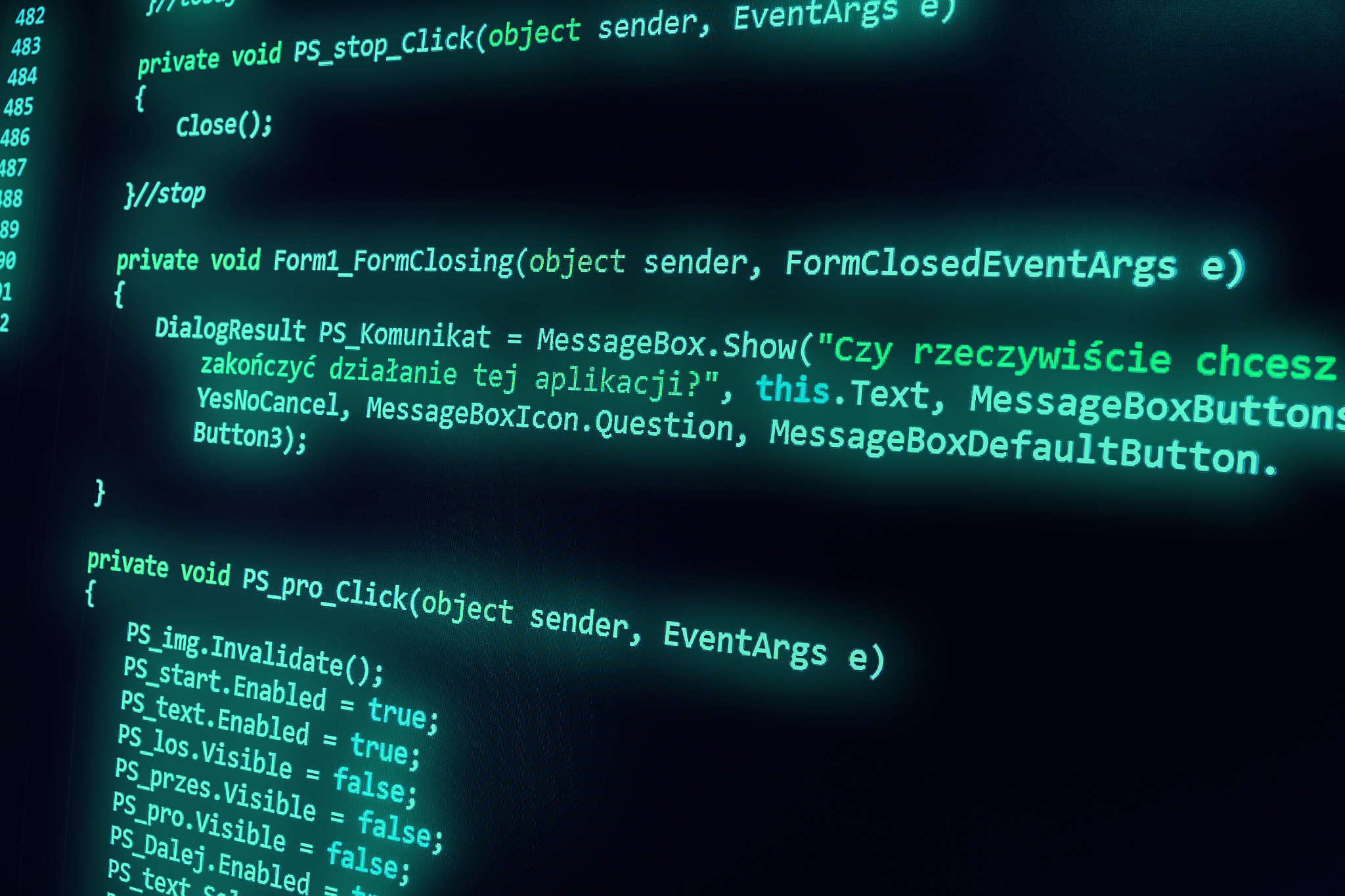 software developer programming code on computer
