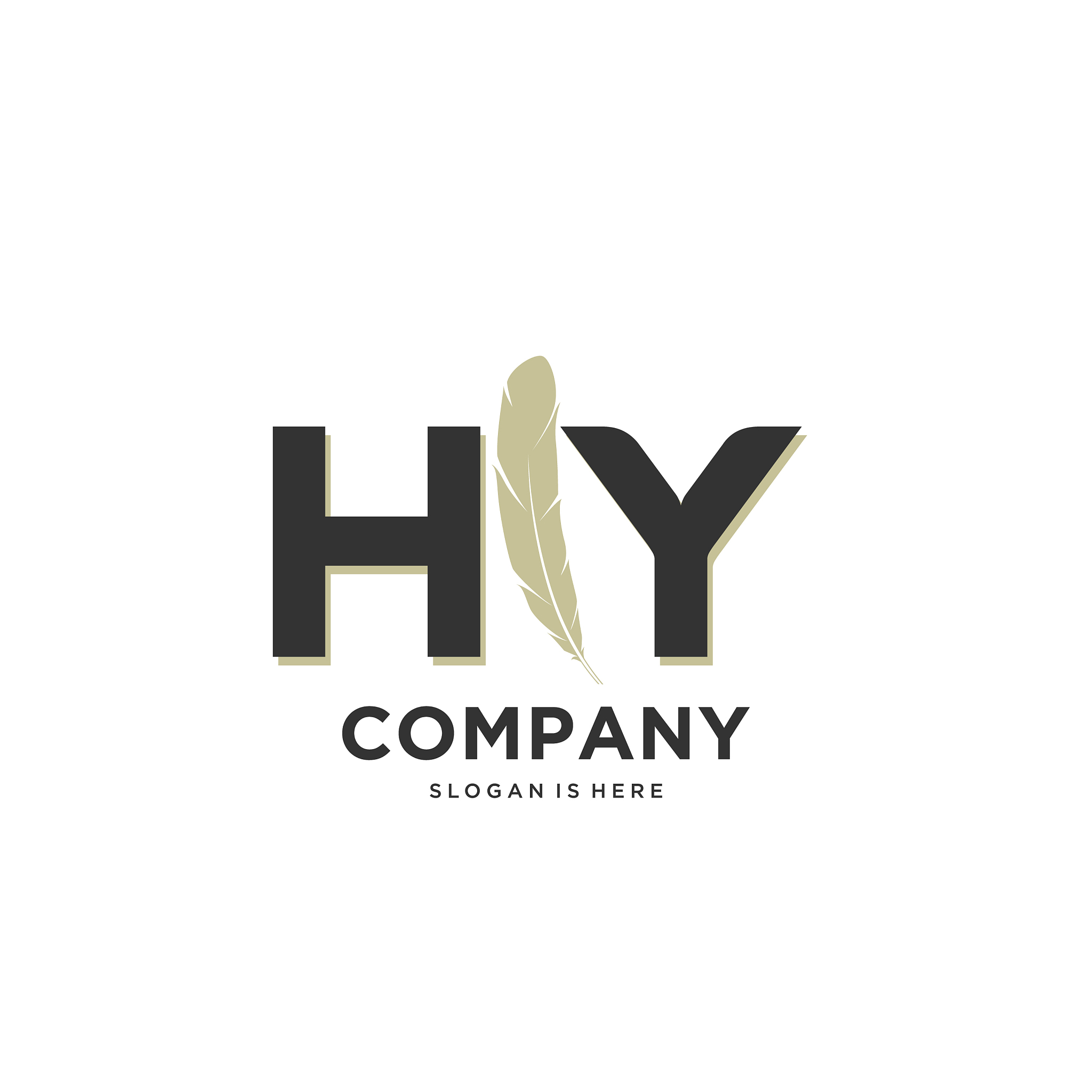 initial hy letter unique attractive creative