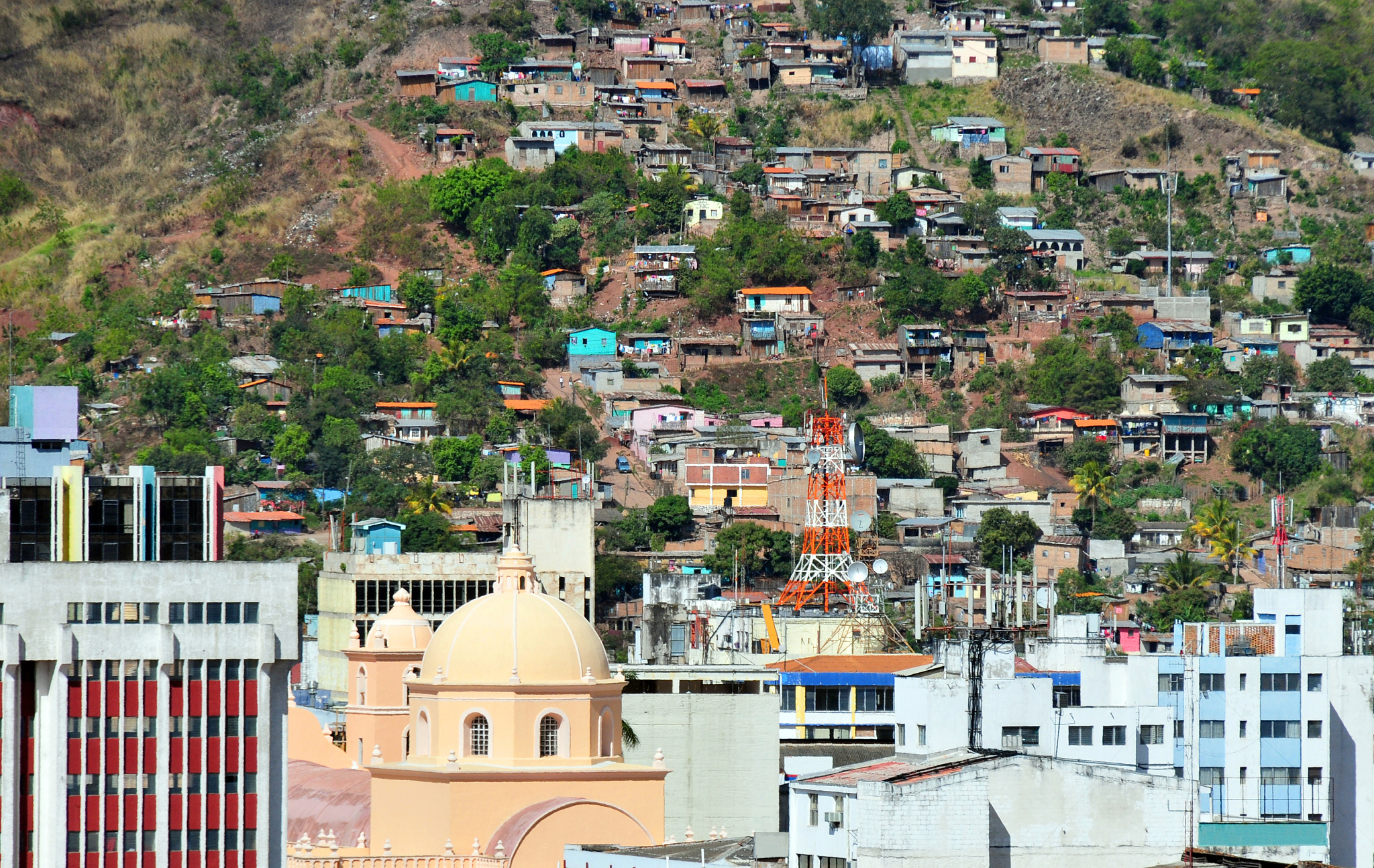 tegucigalpa, honduras: slums and the city center