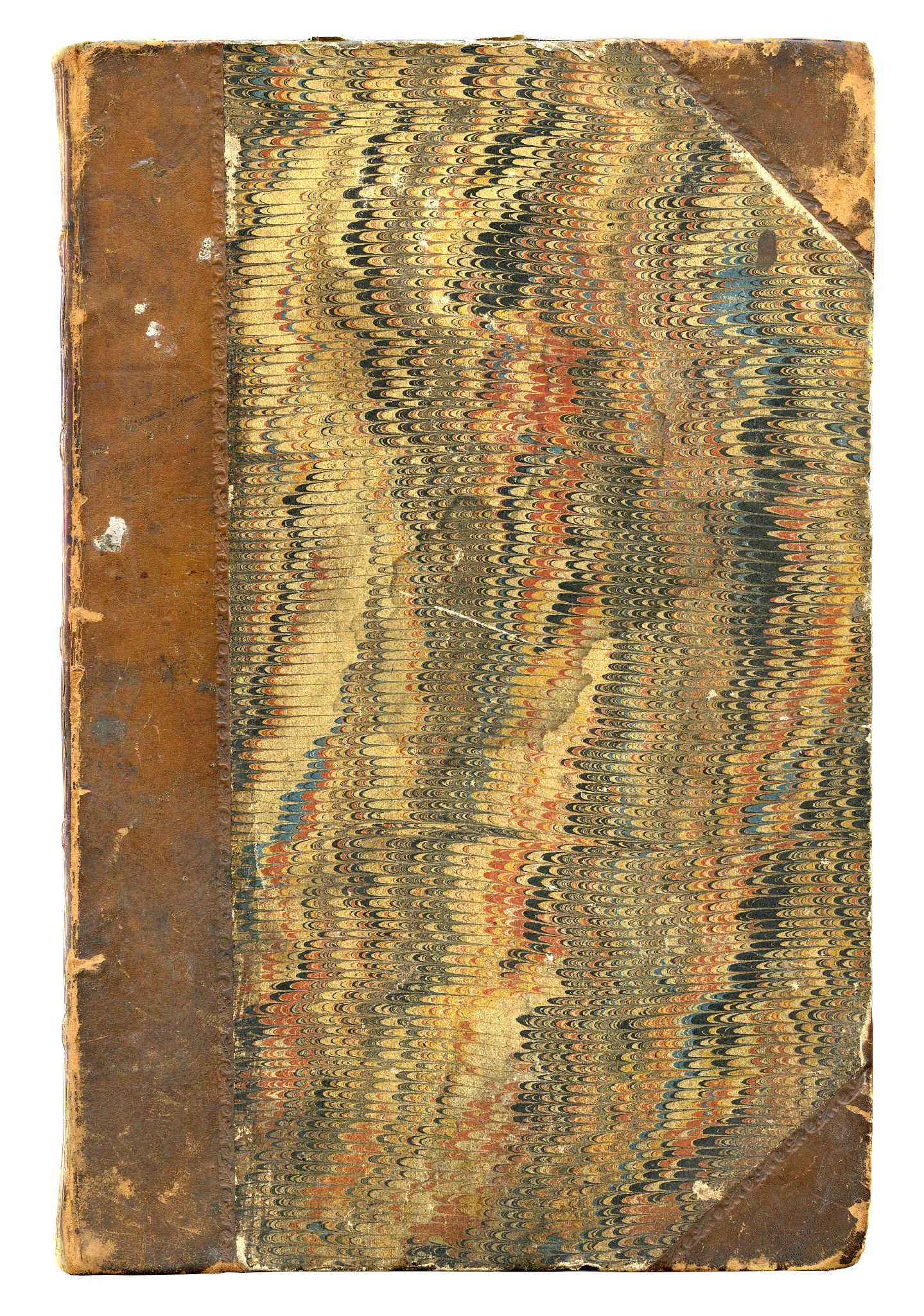 damaged antique book cover