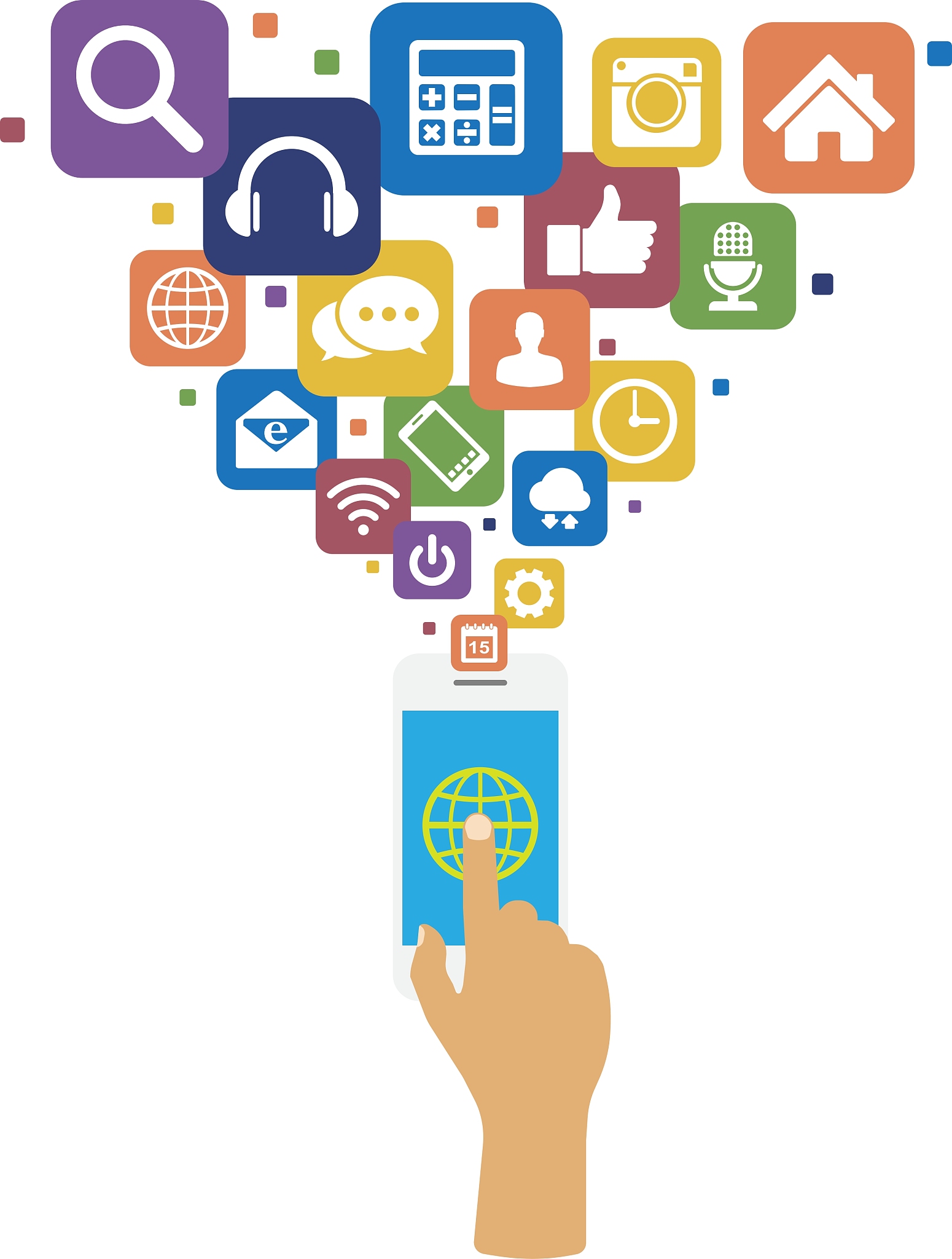 smartphone with social media icons