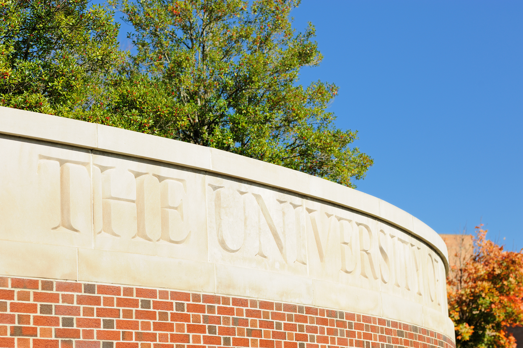 sign for the university