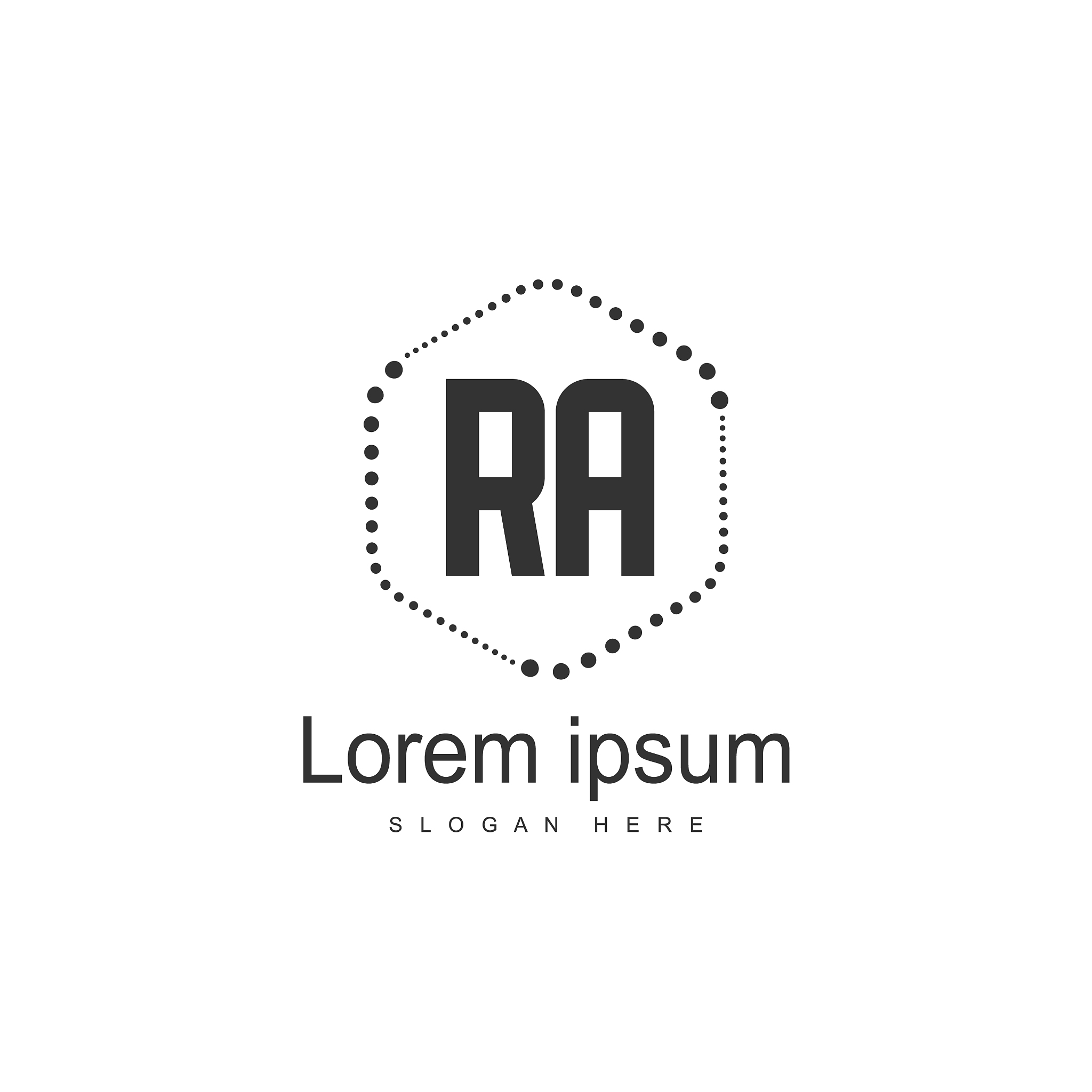 ra logo template design initial letter logo design