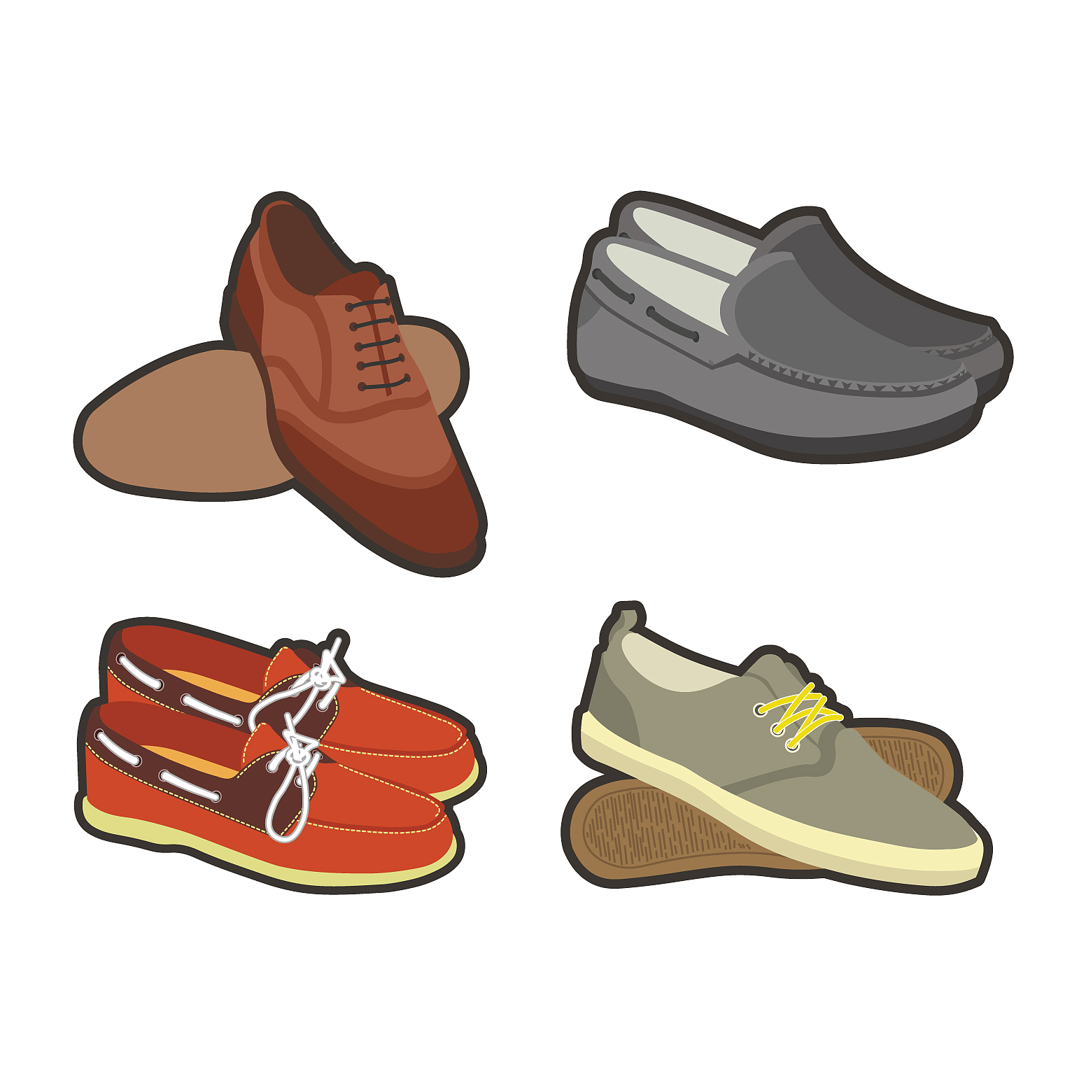 mens shoes in sport and classical styles set