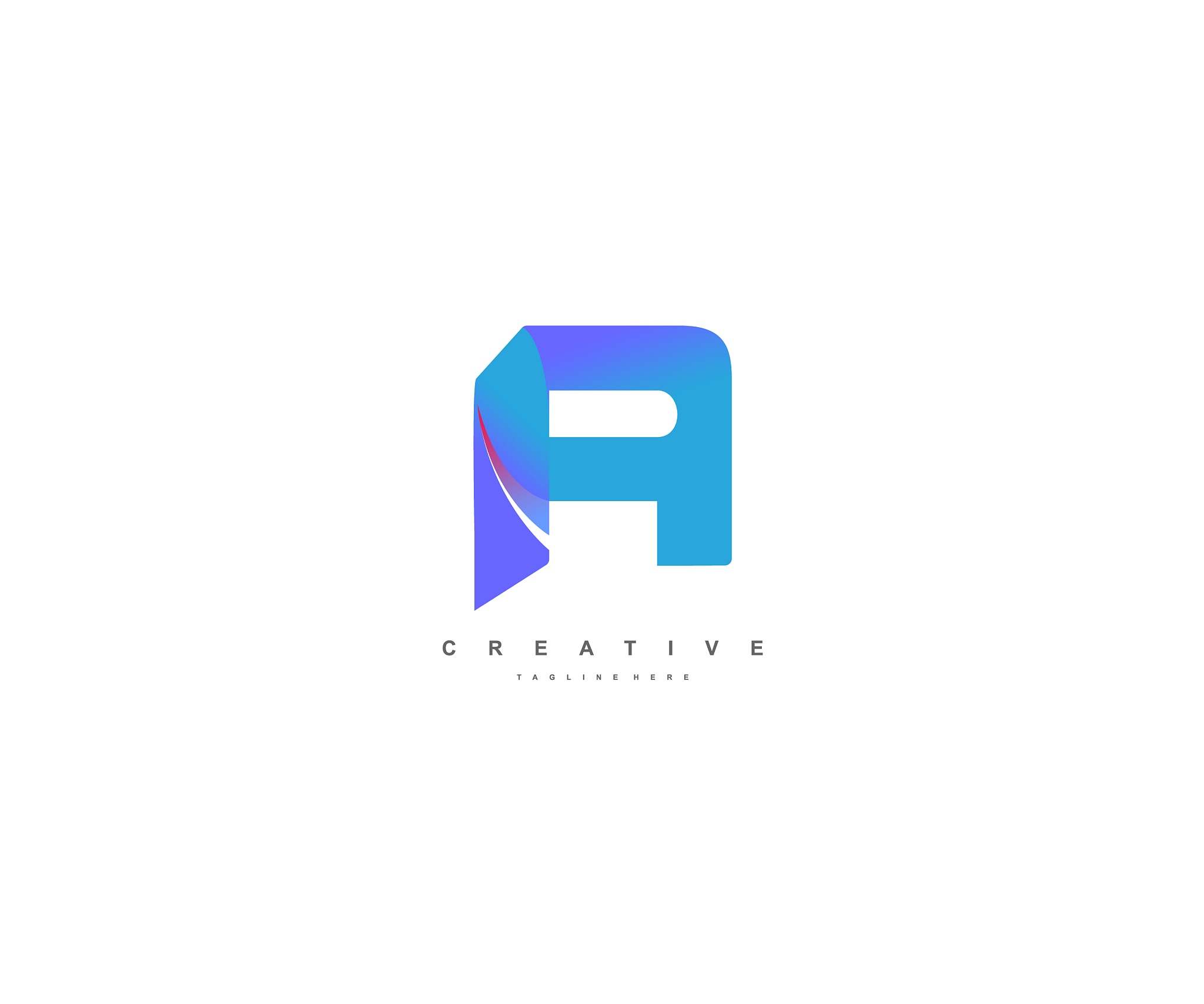 initial letter a modern simple multicolor logotype