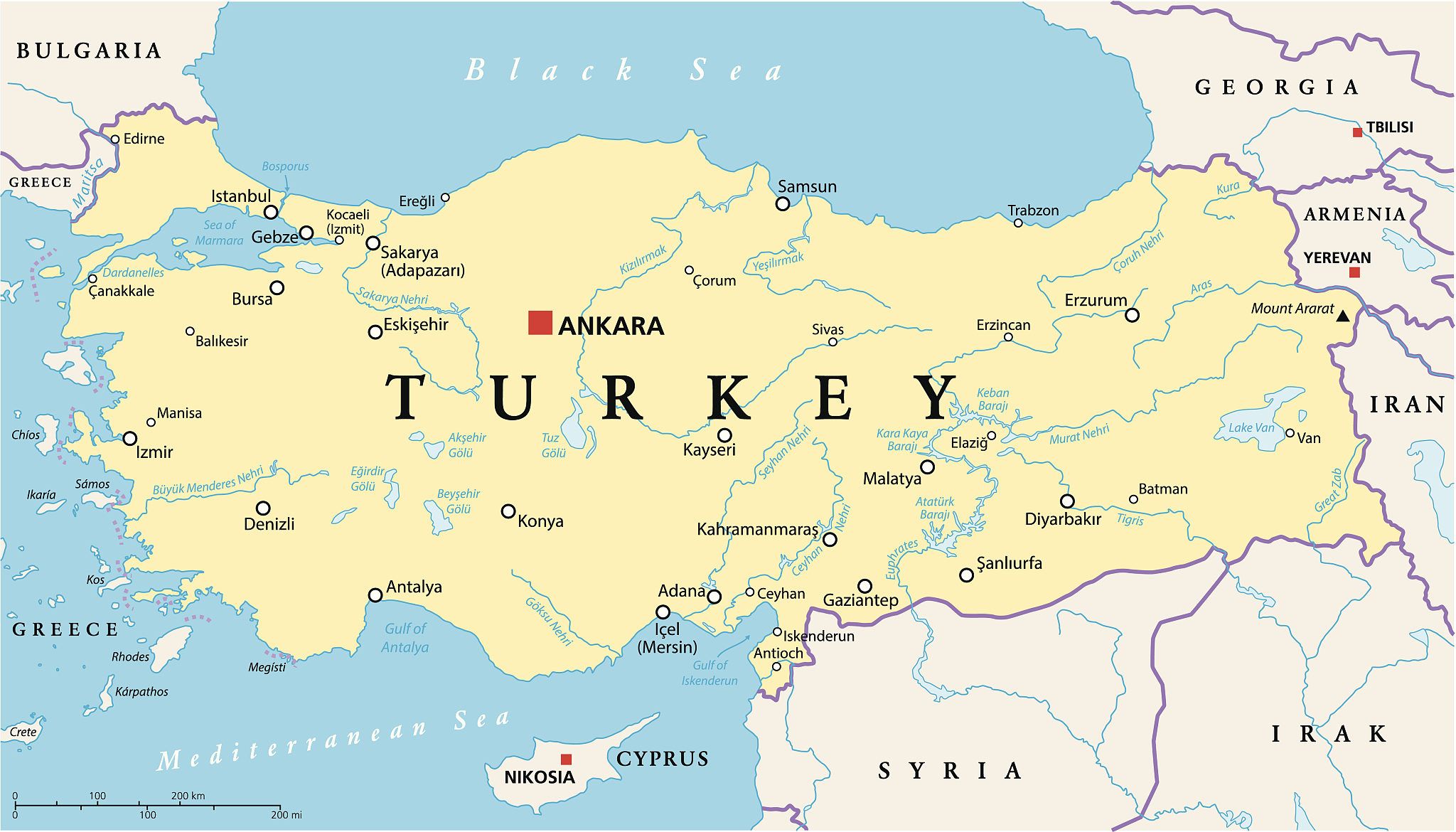 turkey political map