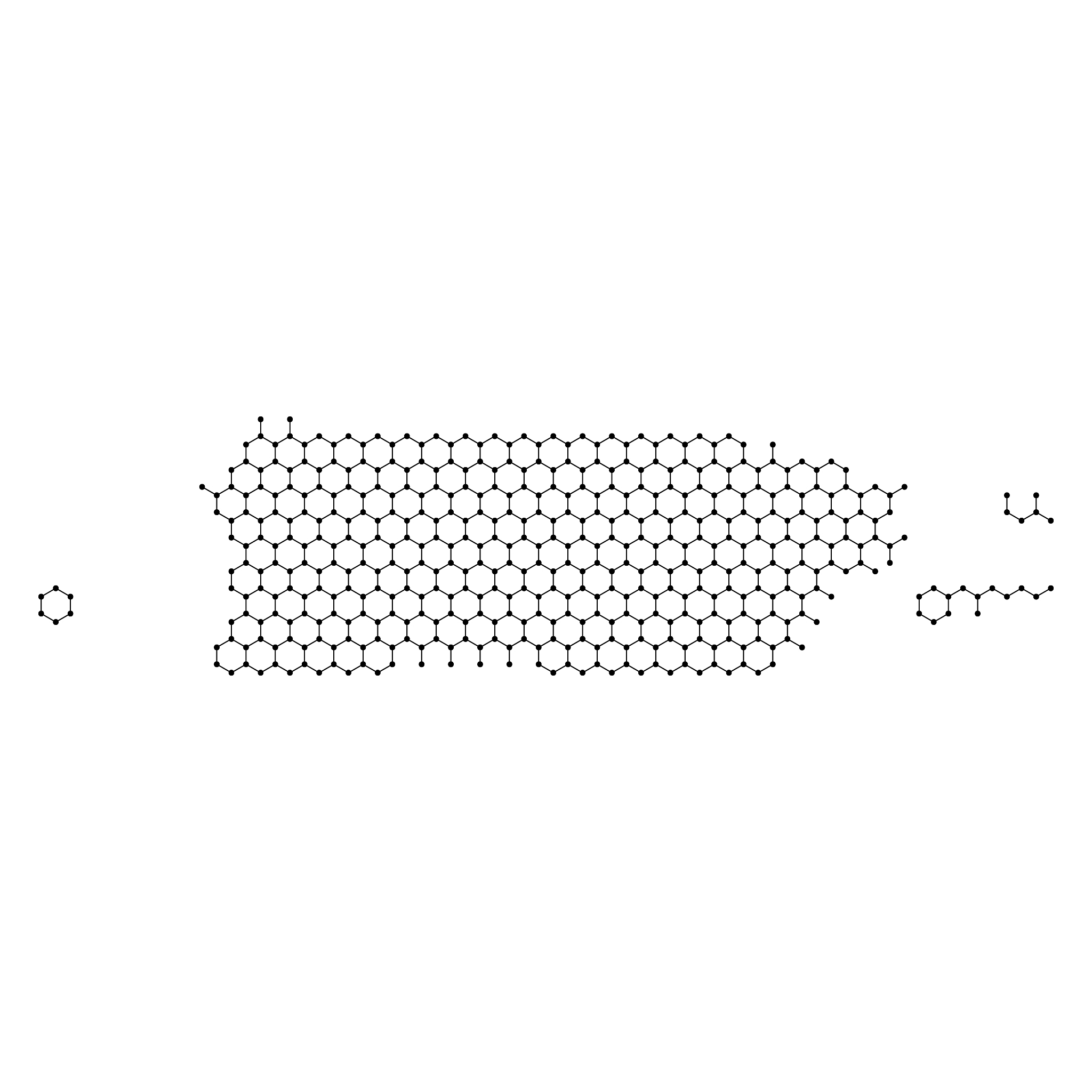 以学术化的内容适当进行同义词替换增加或者删除内容并进行总结：为了控制变量本研究使用了负泊松比平面结构在这组结构中在厚度和水平参数相同的情况下仅改变胞元数量。如图43所示在不同胞元数量分别为3、6、9的结构中随着参数n的增加结构的孔隙面积收缩孔隙数量增加。总体而言本组负泊松比平面结构均表现出三个阶段载荷均随着压缩位移的增加而增加n = 3与n = 6的平面结构的载荷-位移曲线基本一致而n = 9的结