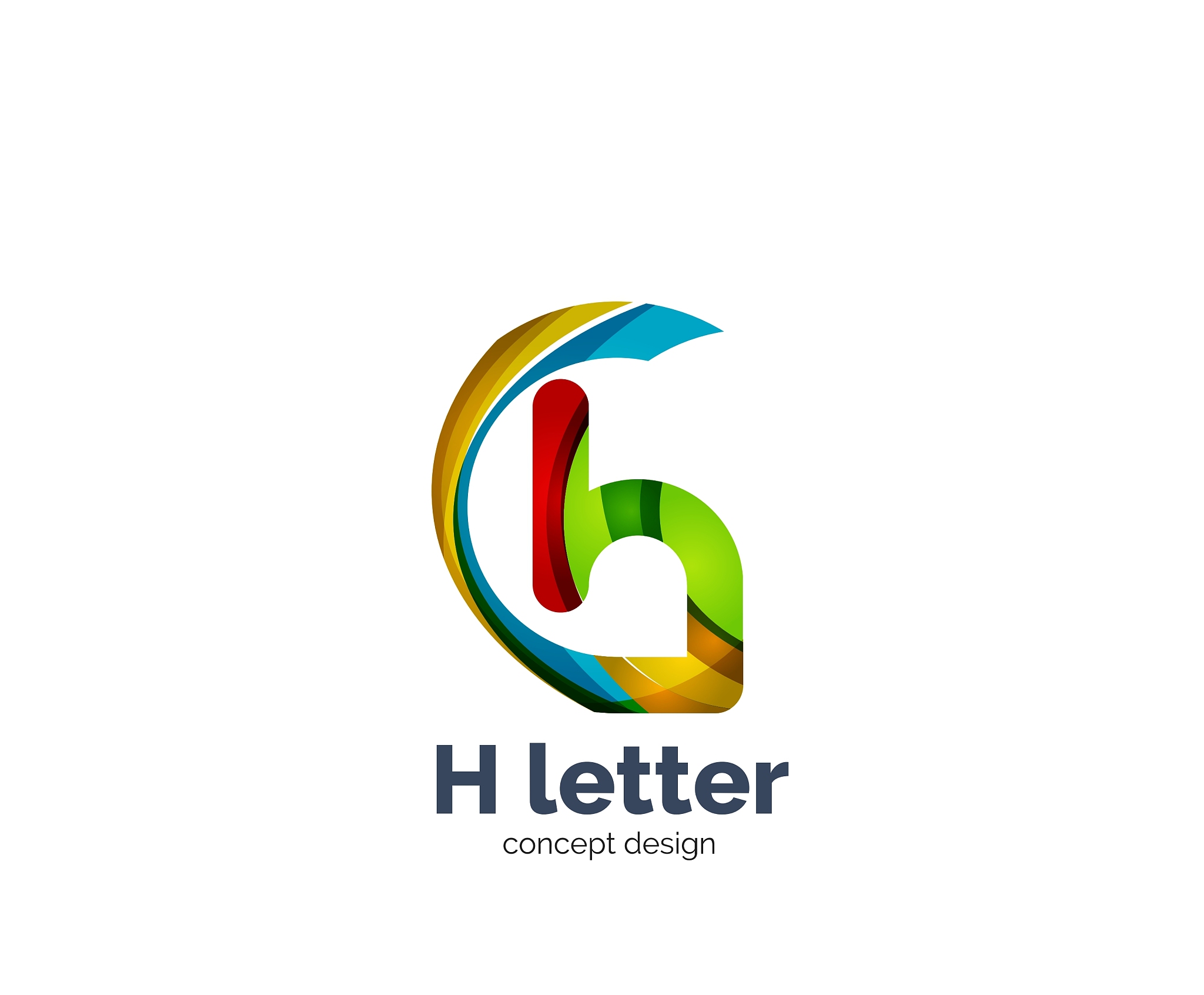 abstract h geometric letter logo template