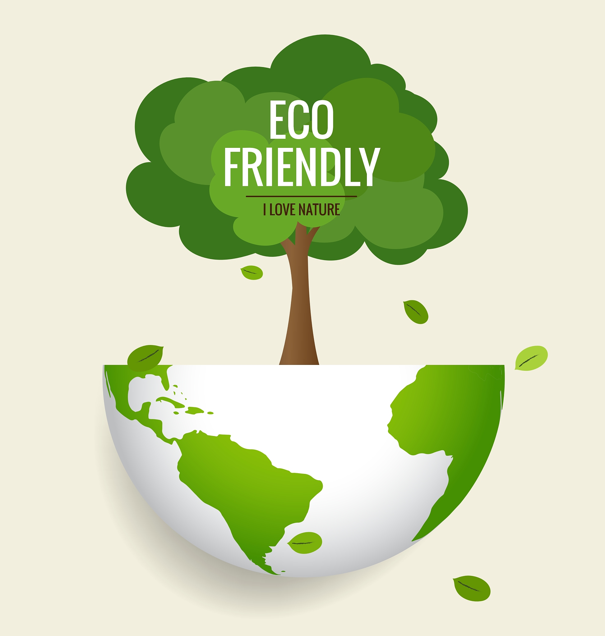 eco friendly ecology concept with globe and tree