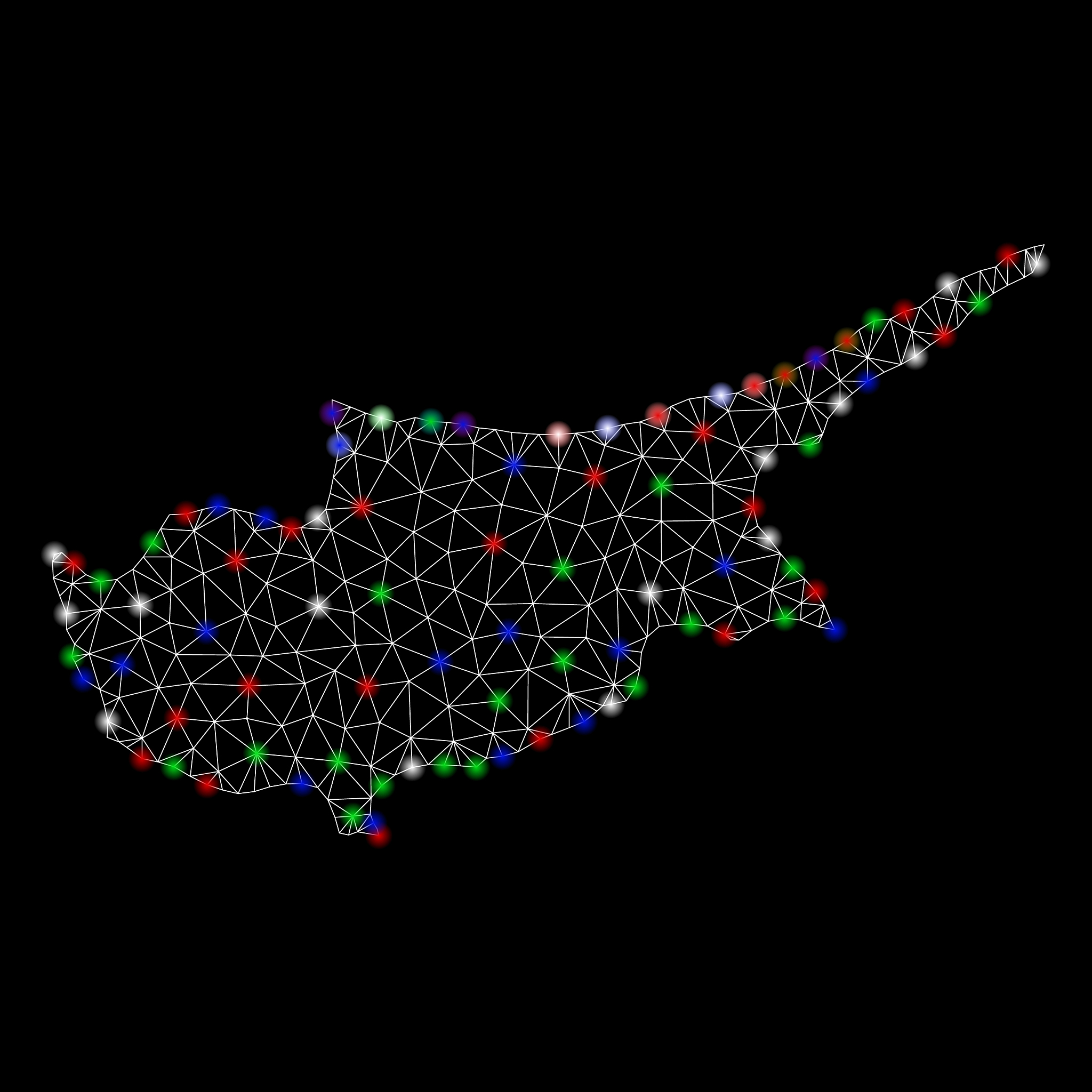 bright mesh 2d cyprus island map with flare spots