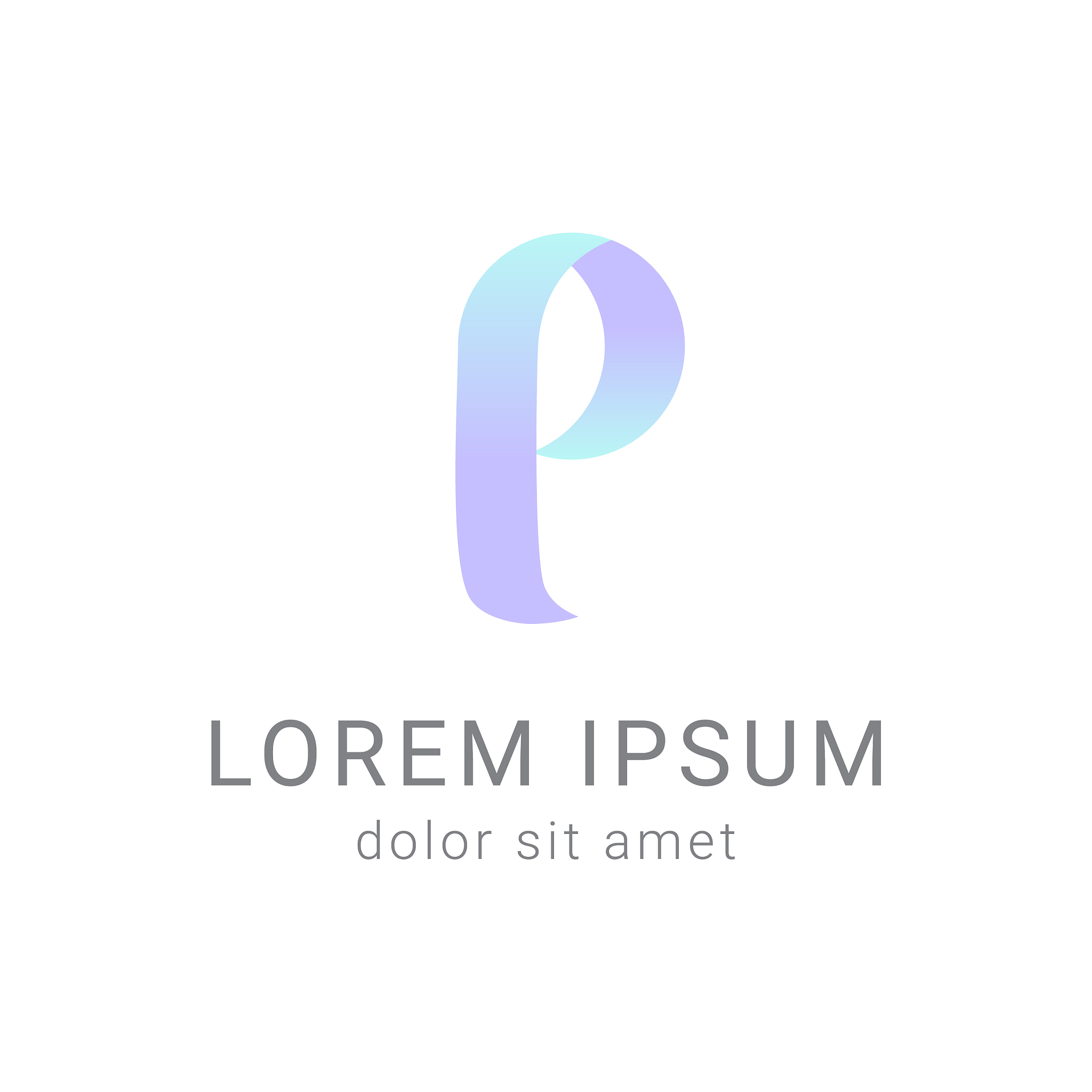 letter p logo design template