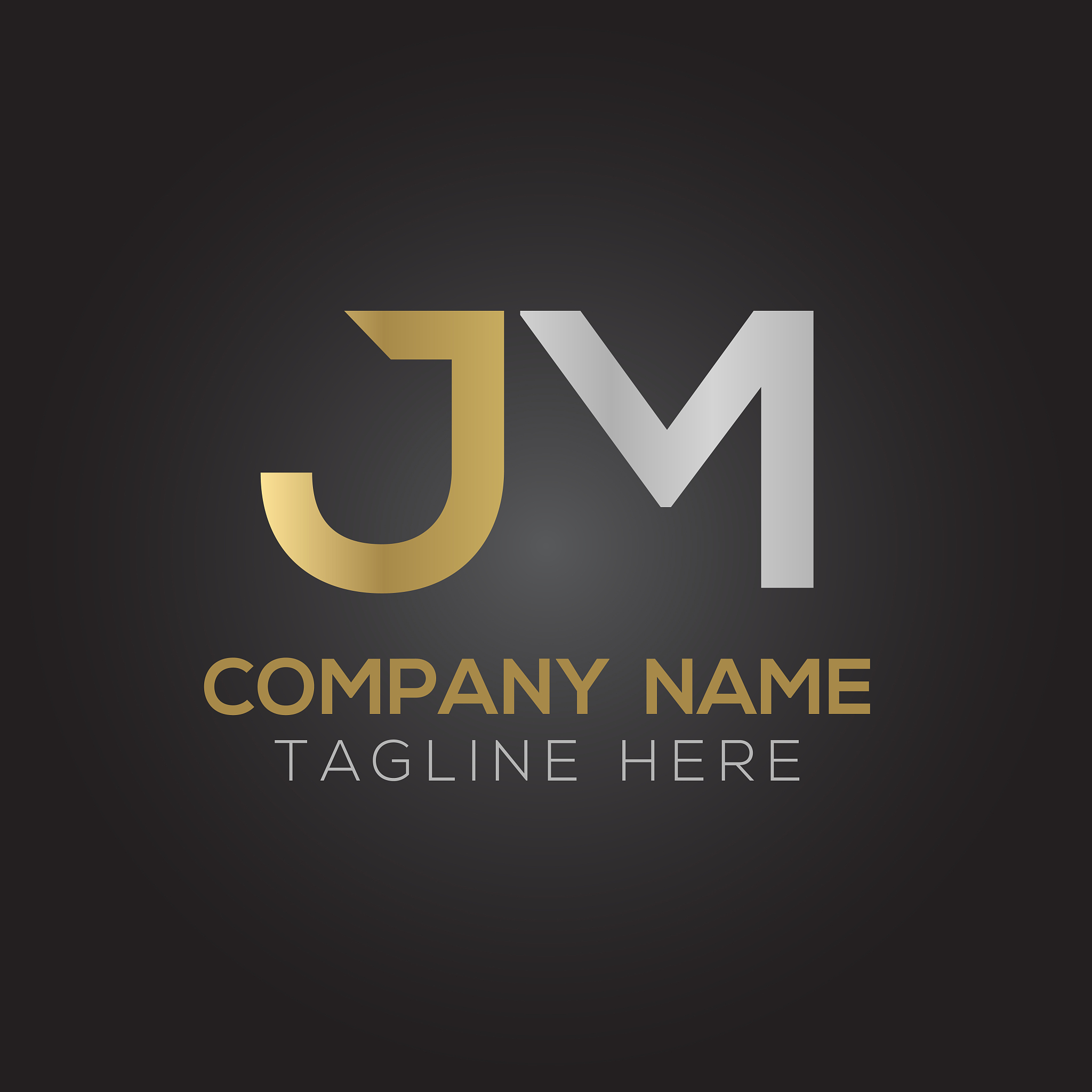 initial linked letter jm logo design