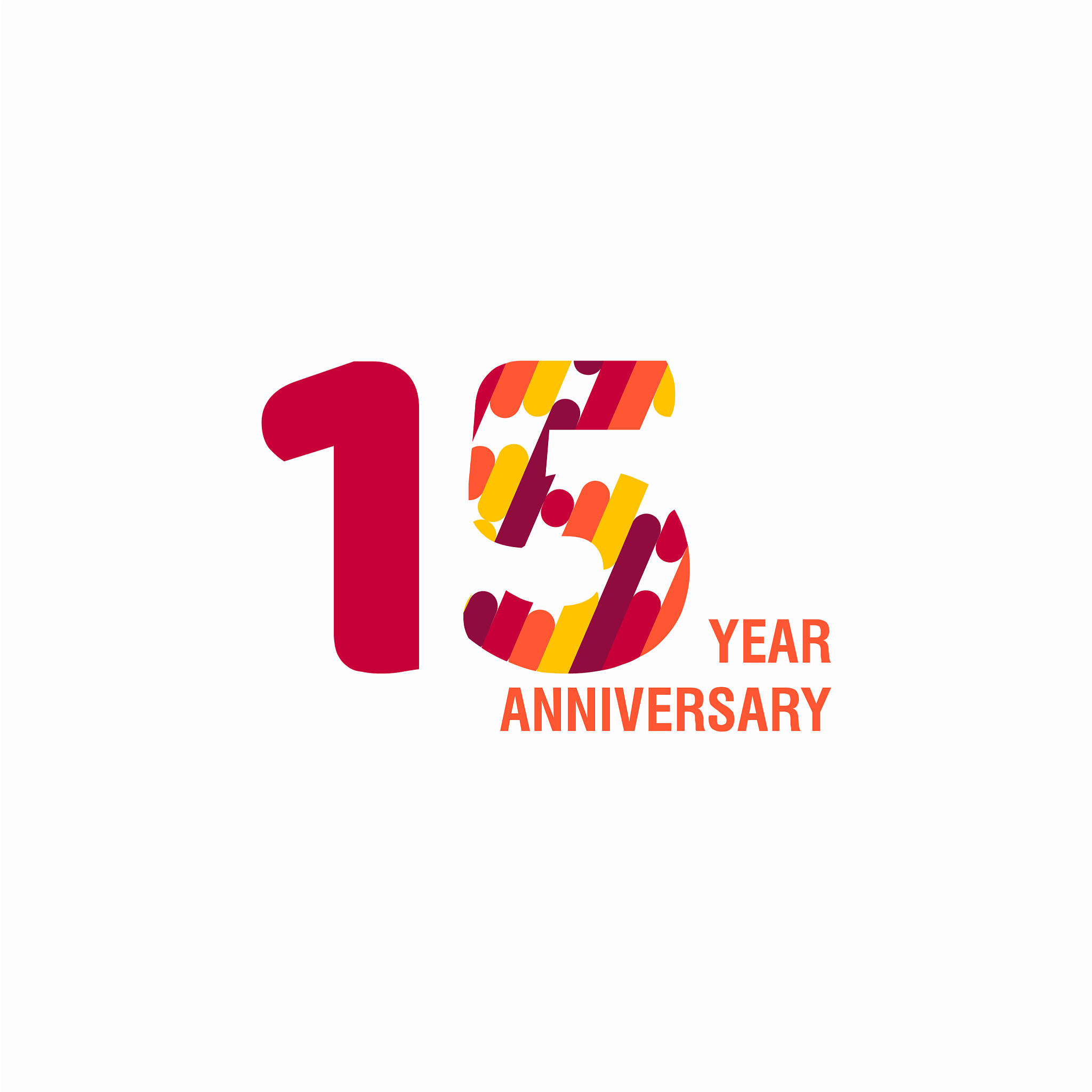 15 year anniversary purple template design