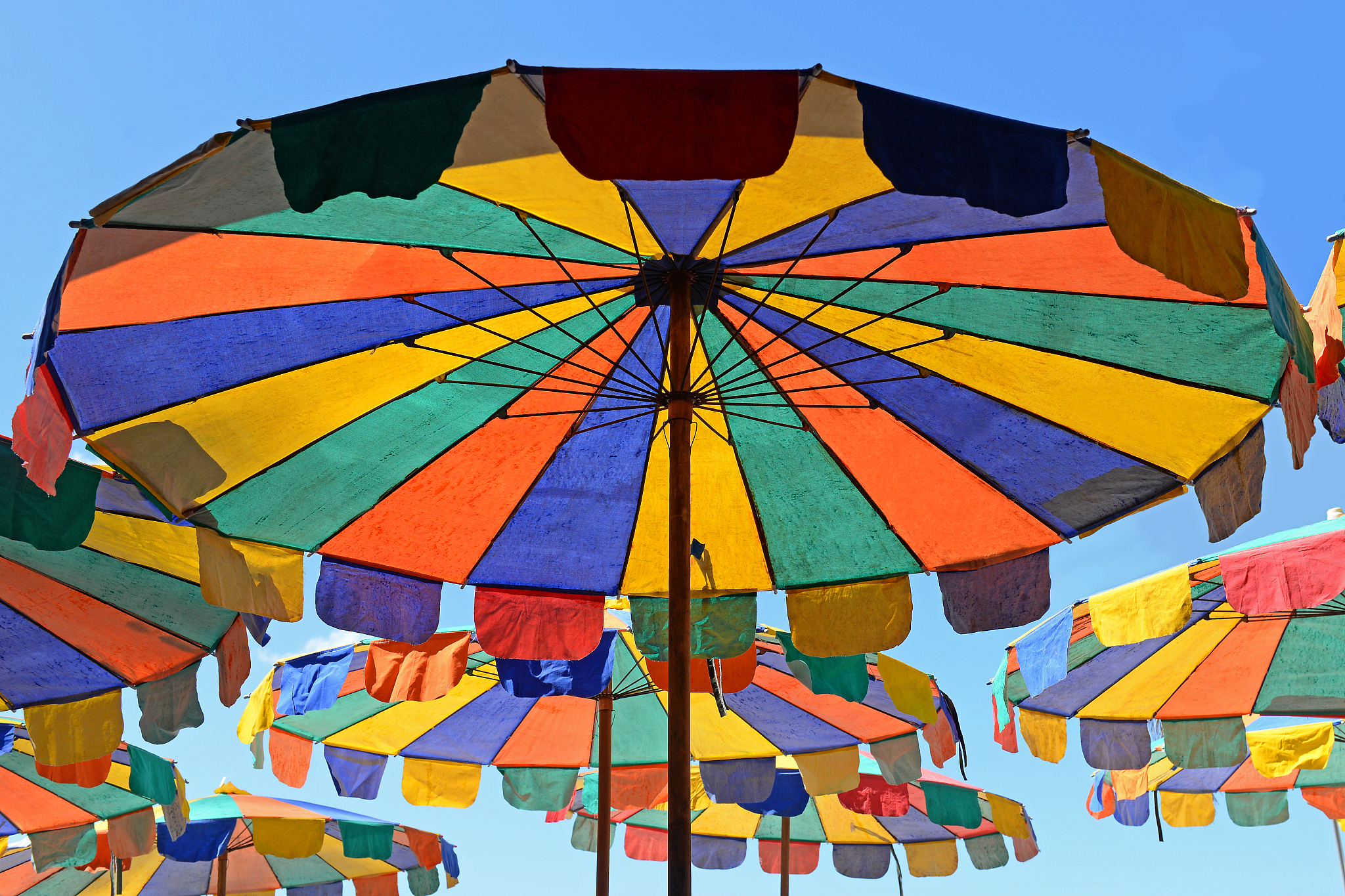 beach colored umbrella
