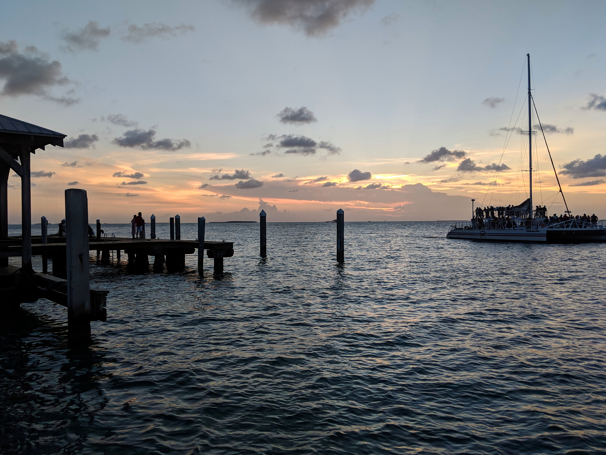 sunset key dock at sunset