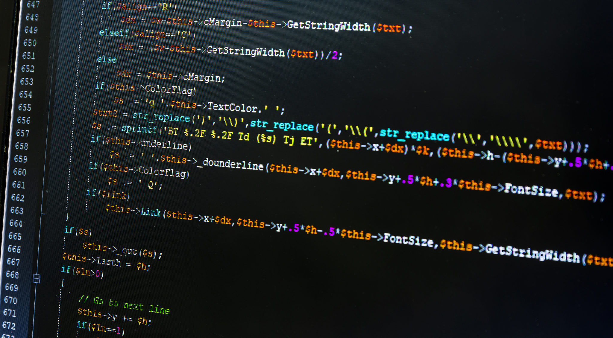 close-up of a laptop screen with an open program for editing the