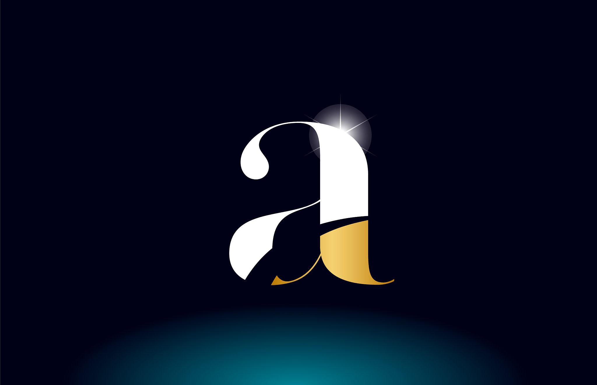 gold golden alphabet letter a logo company icon