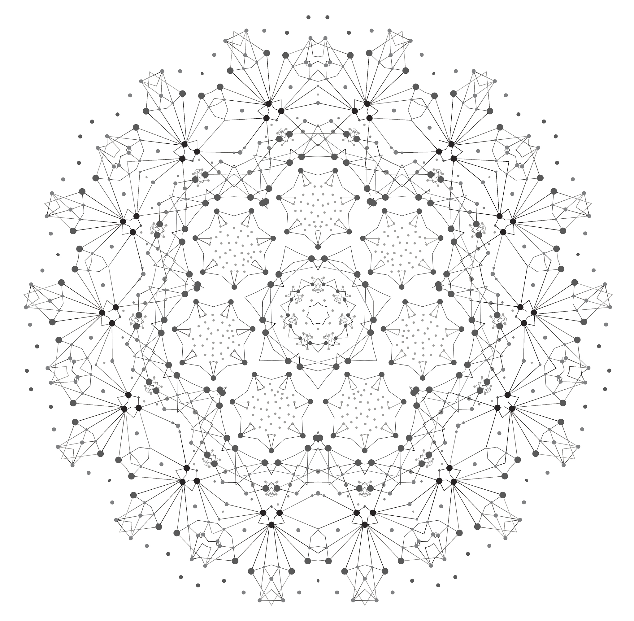 vector shape, molecular structure with lines and dots