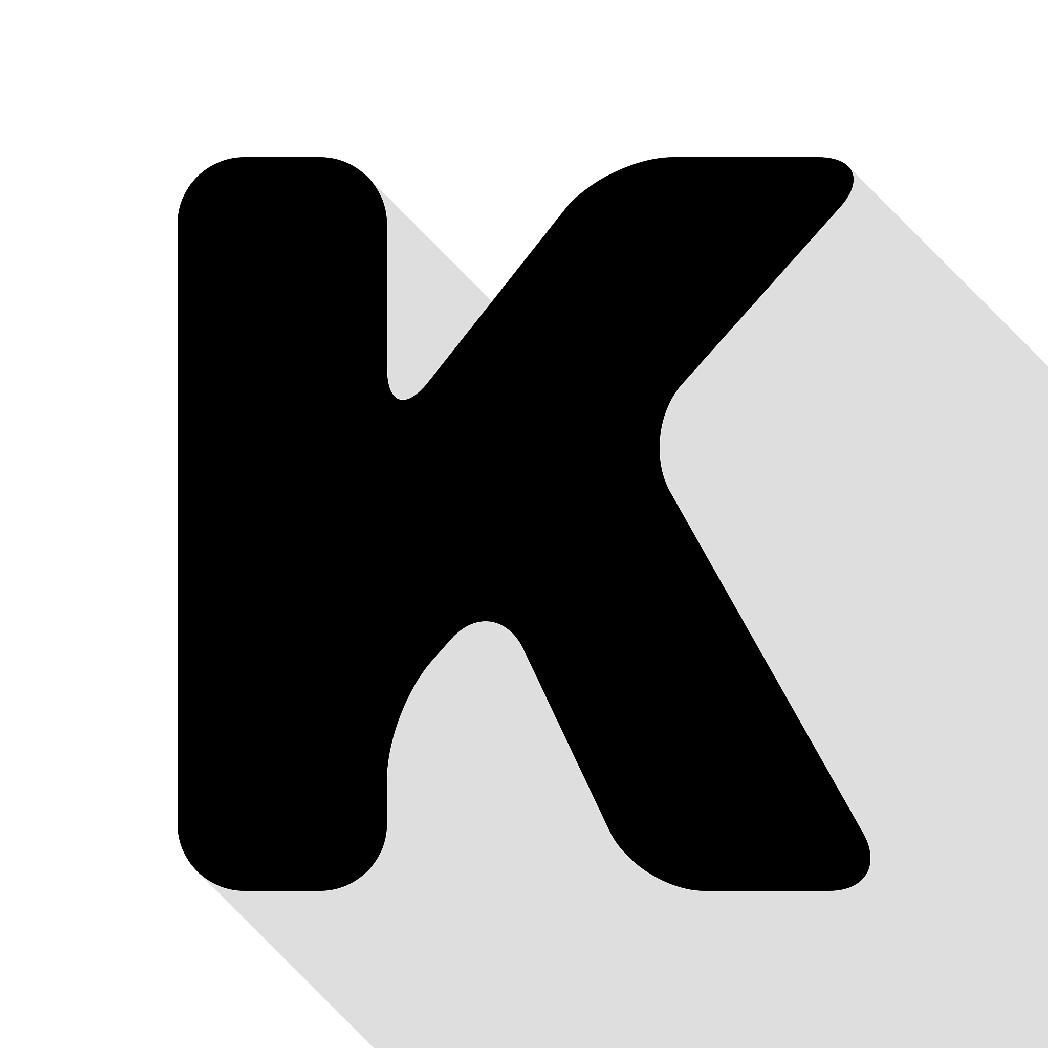 letter k sign design template element black icon