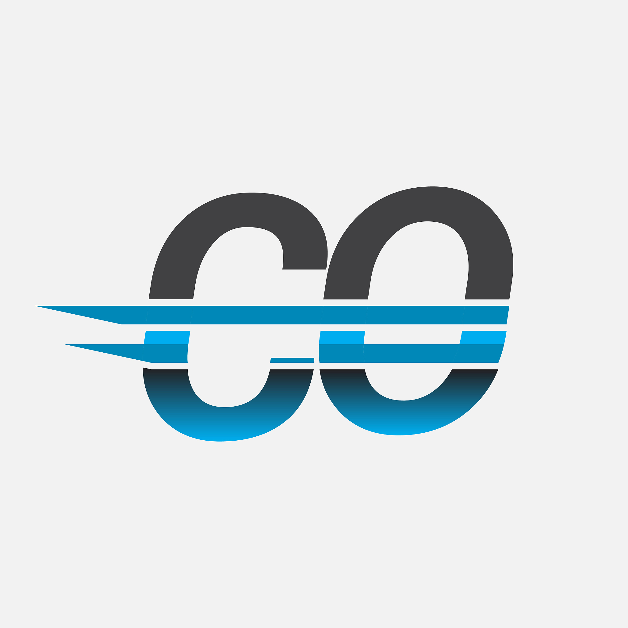 initial logotype company name colored black and blue.