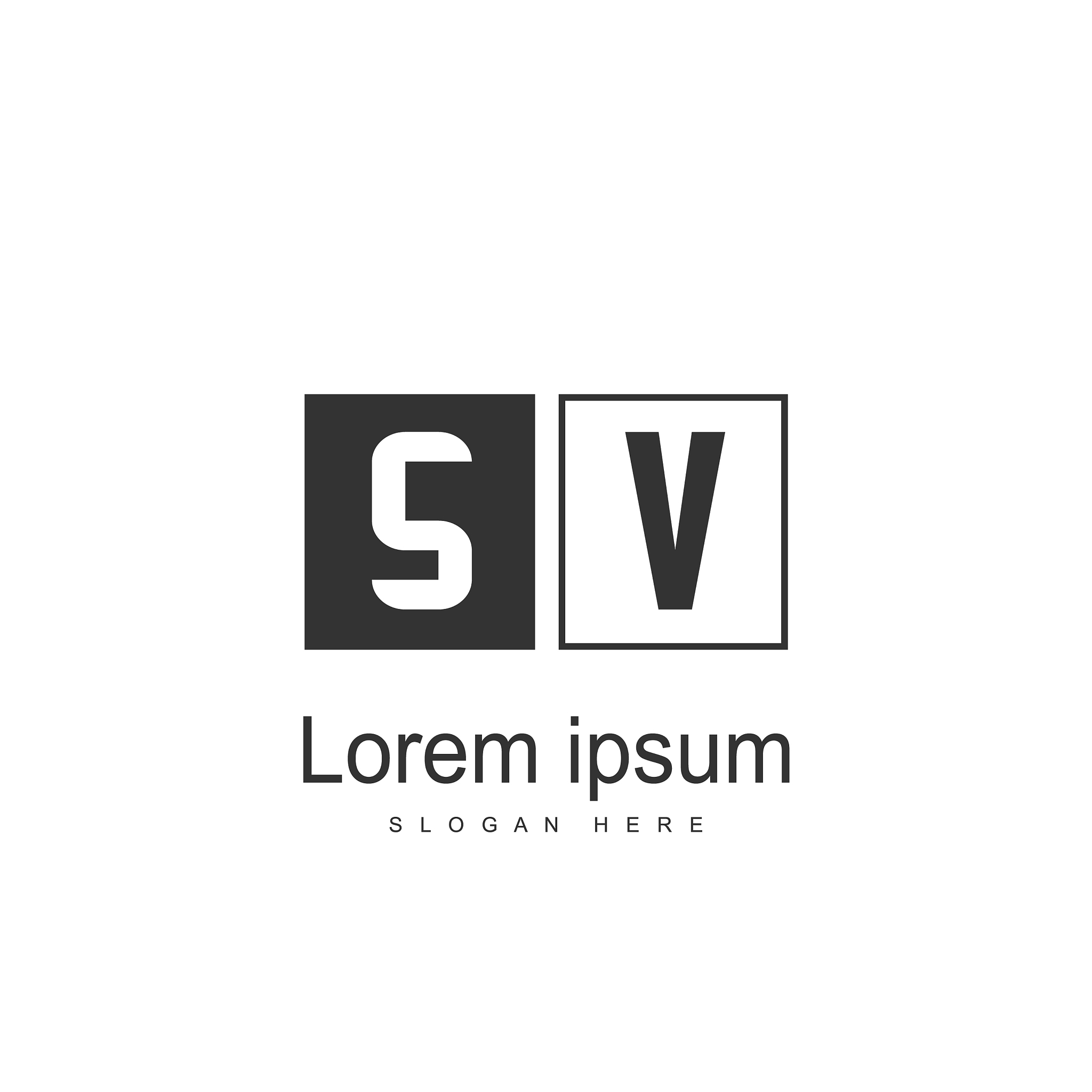 initial letter sv logo template minimalist letter