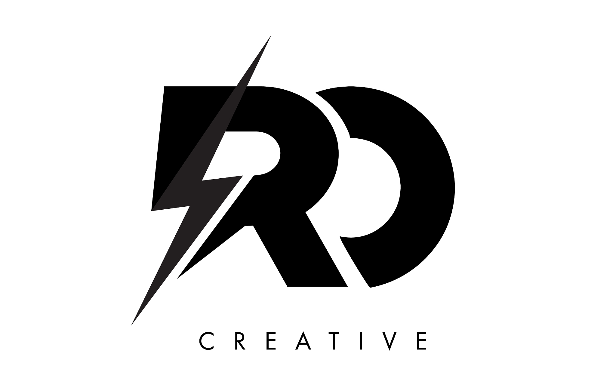 ro letter logo design with lighting thunder bolt