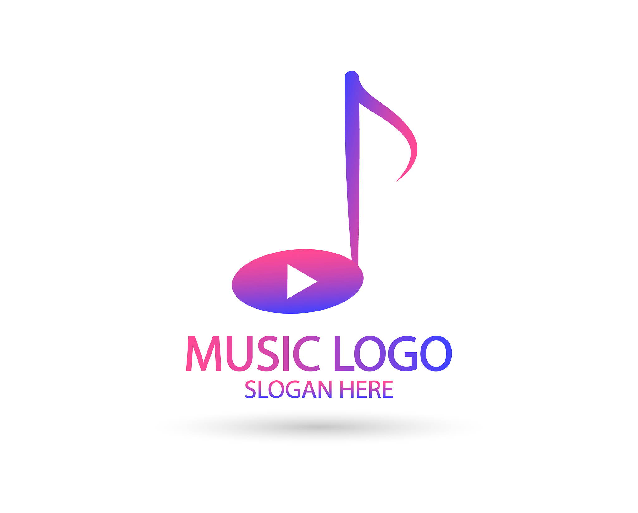music logo template musical note and vinyl record
